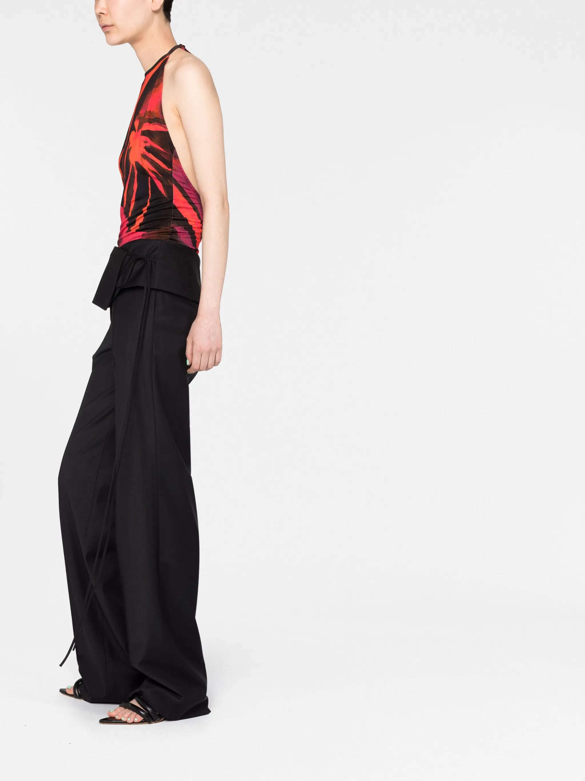 Queen's Gambit-print halterneck top