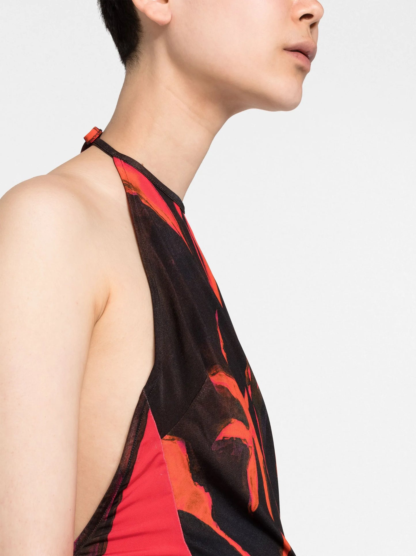 Queen's Gambit-print halterneck top