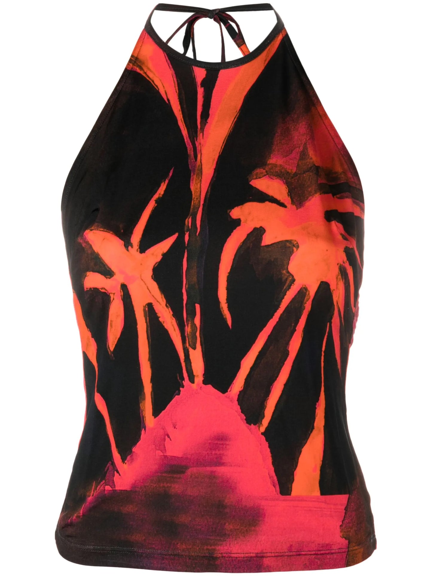 Queen's Gambit-print halterneck top