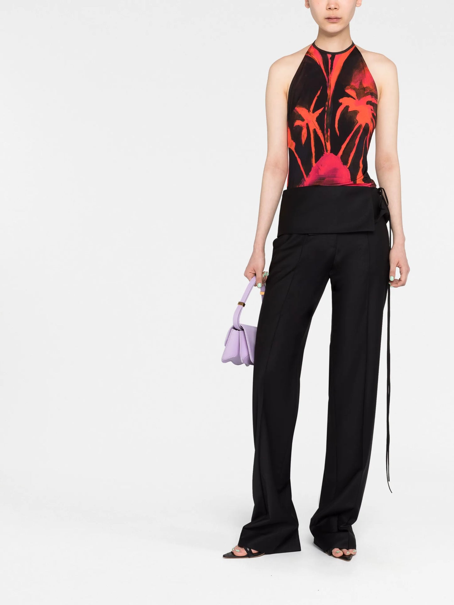 Queen's Gambit-print halterneck top