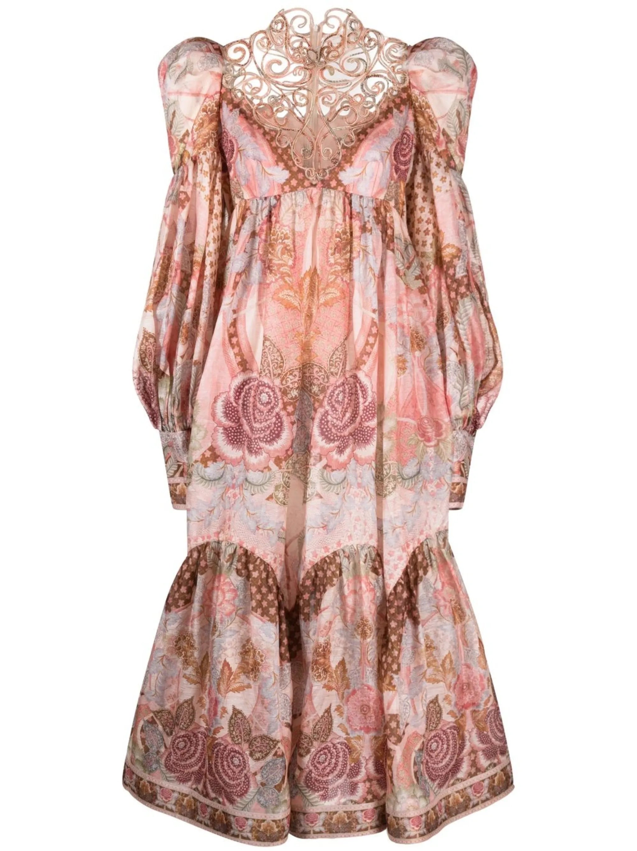 Kaleidoscope Swirl Yoke tiered dress