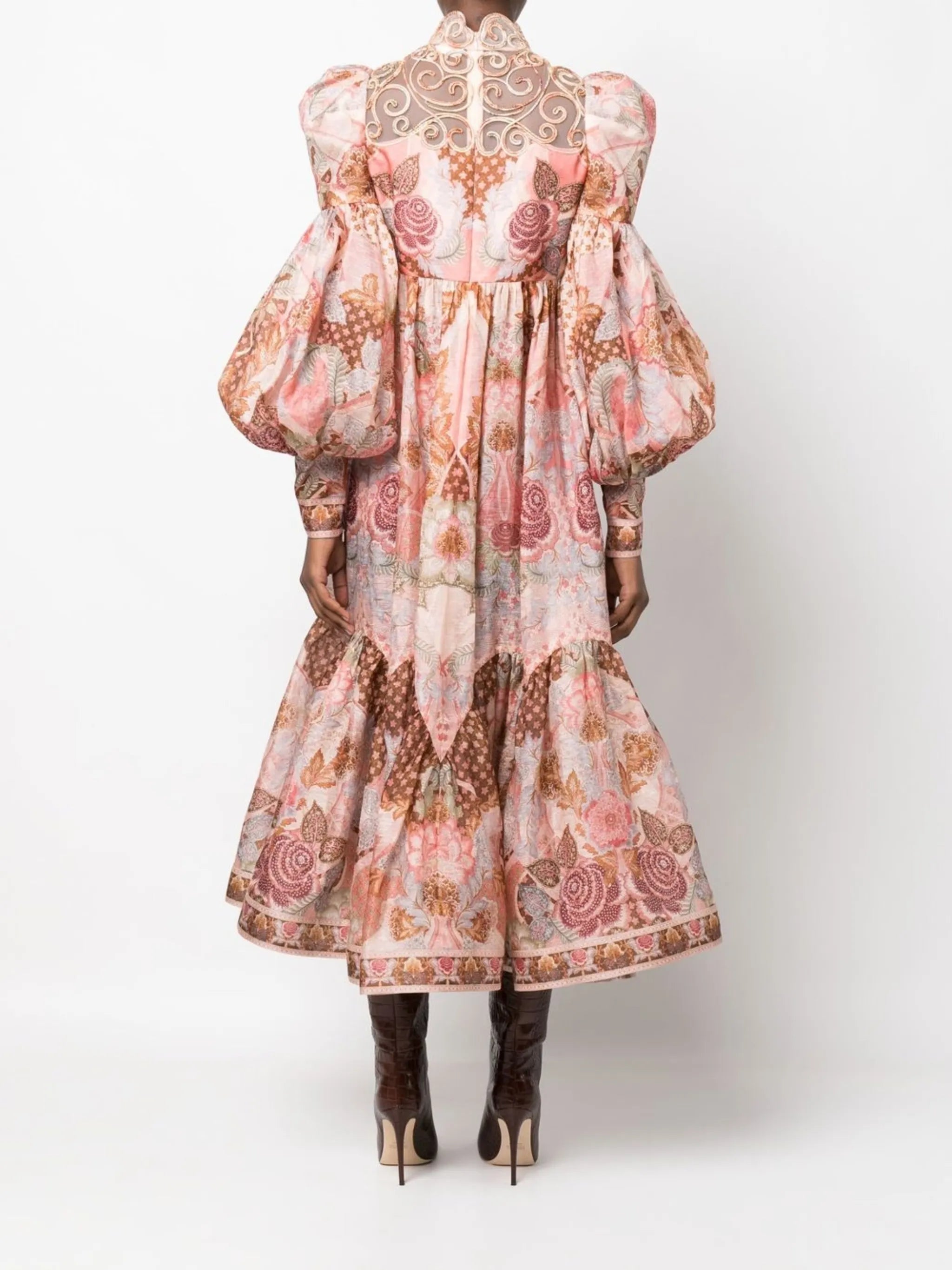 Kaleidoscope Swirl Yoke tiered dress