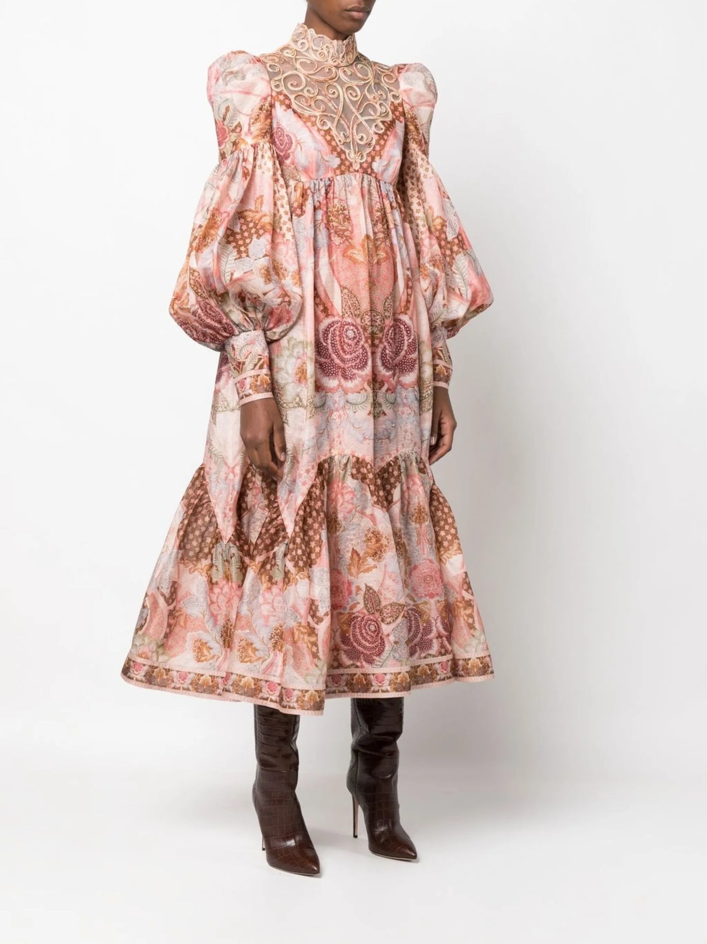 Kaleidoscope Swirl Yoke tiered dress