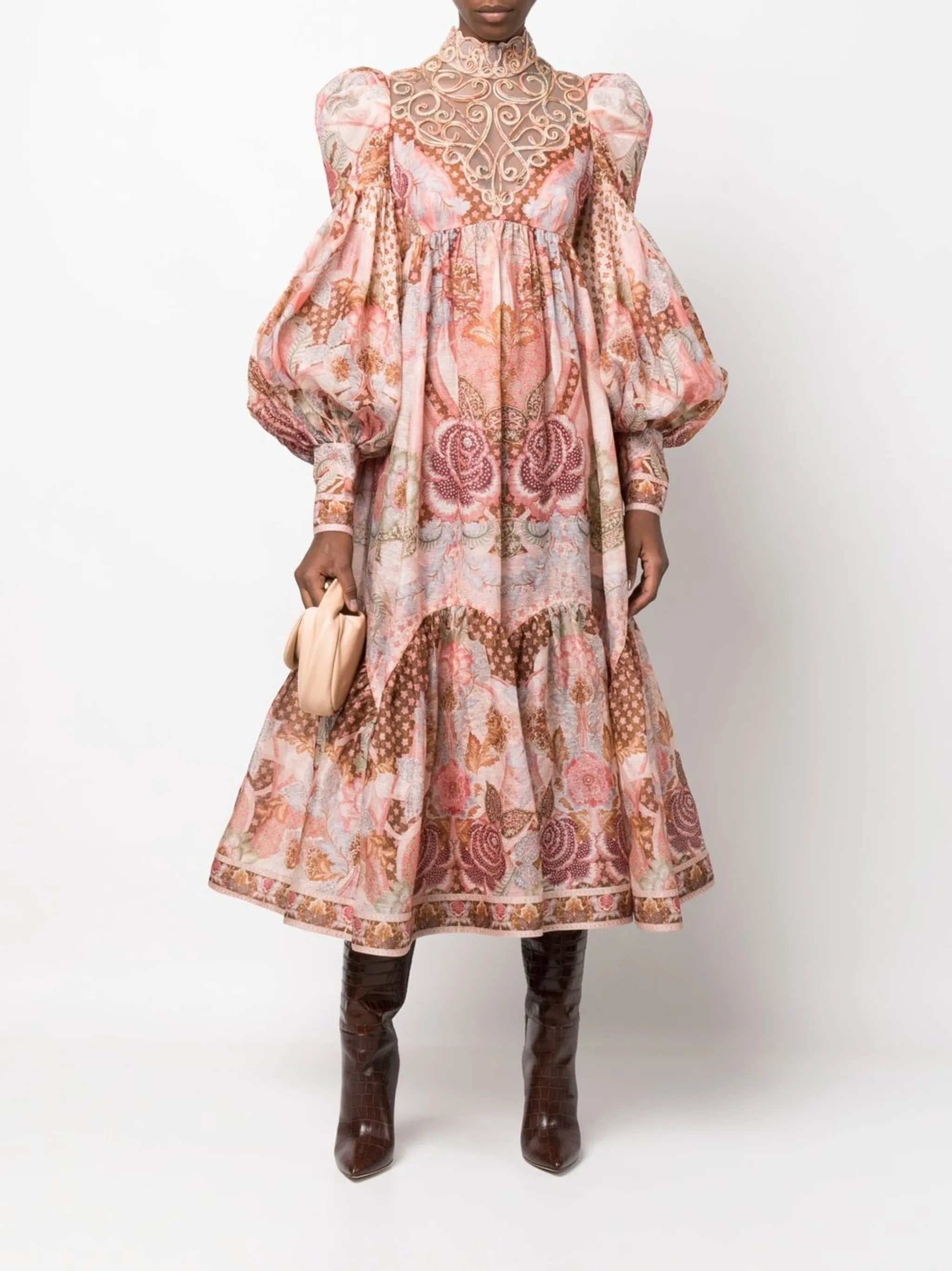Kaleidoscope Swirl Yoke tiered dress