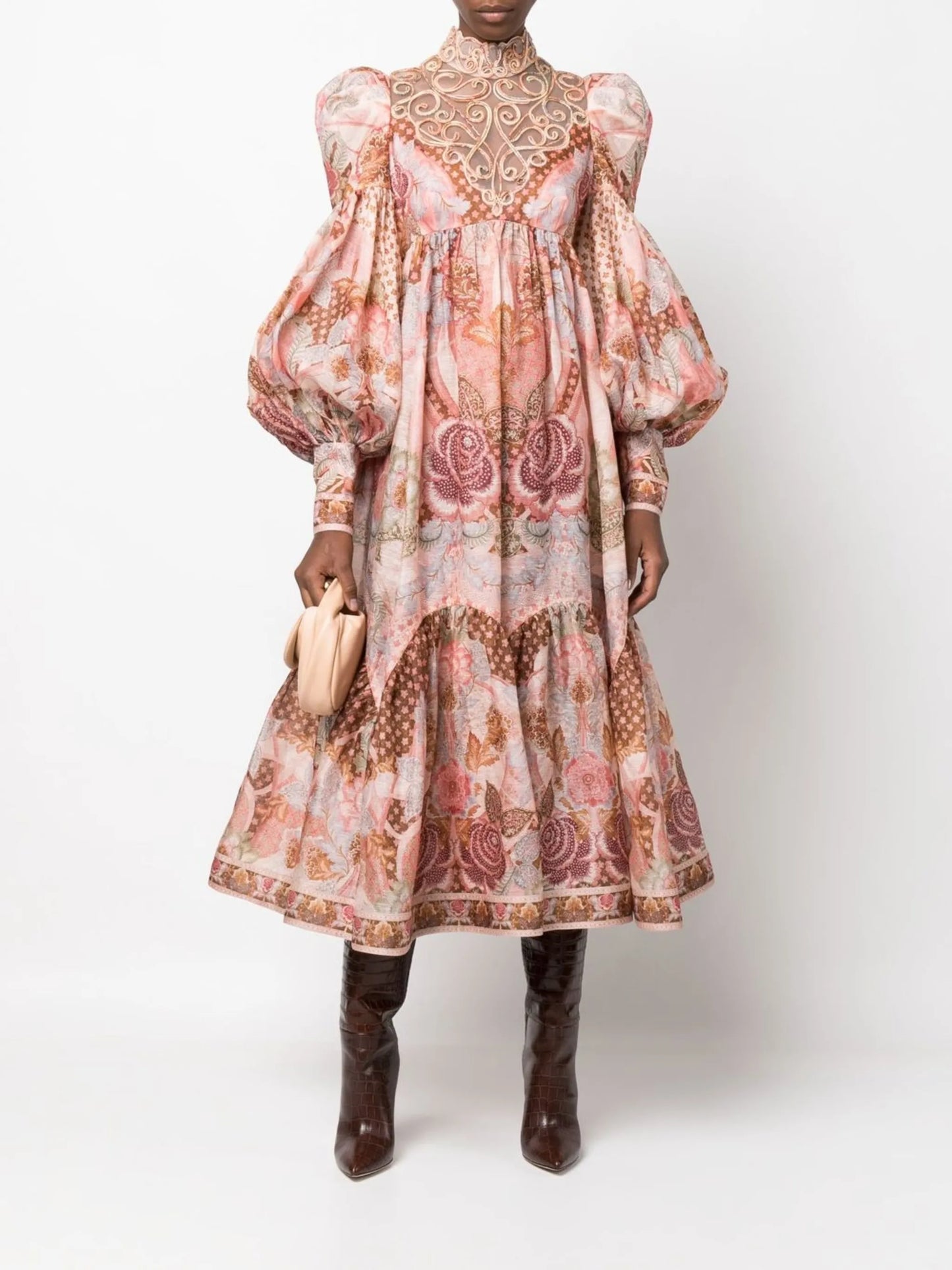 Kaleidoscope Swirl Yoke tiered dress