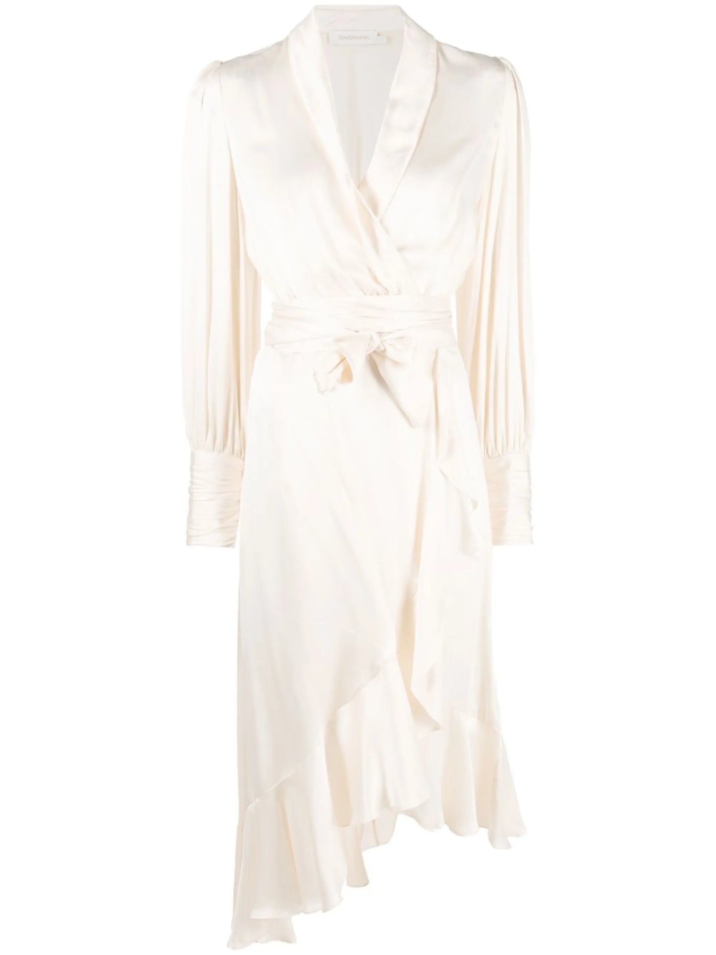wrap silk midi dress