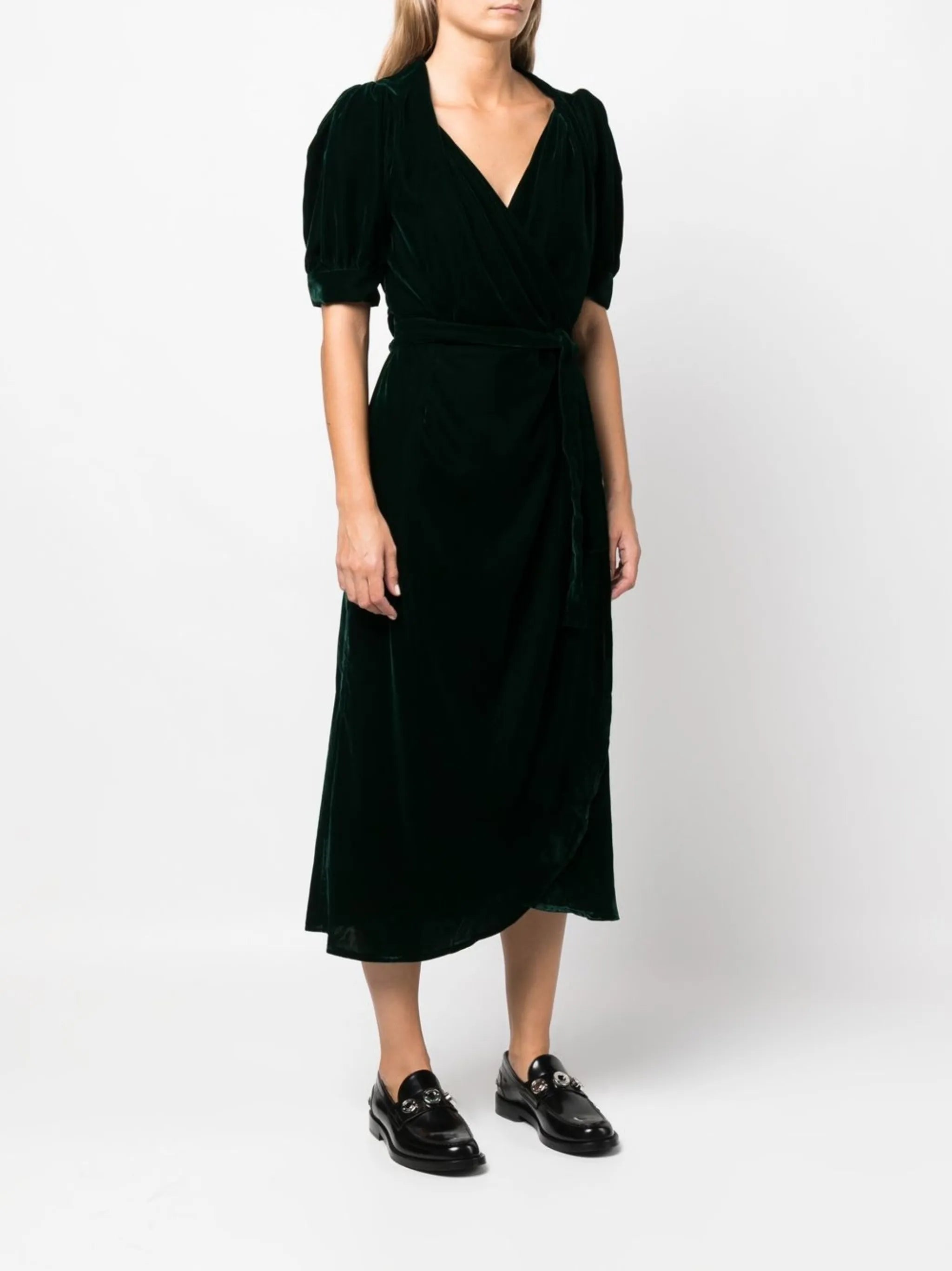 velvet wrap dress