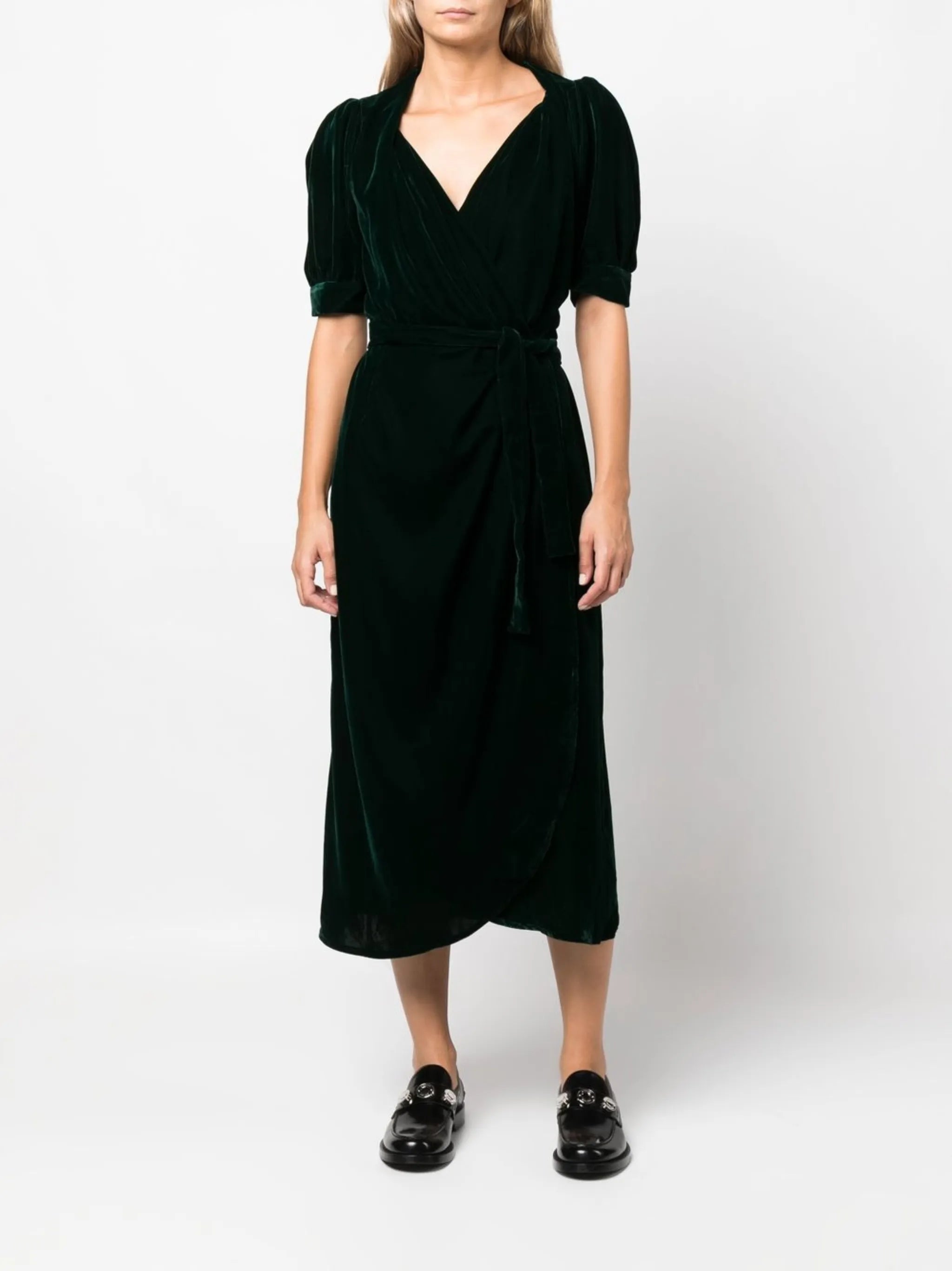 velvet wrap dress