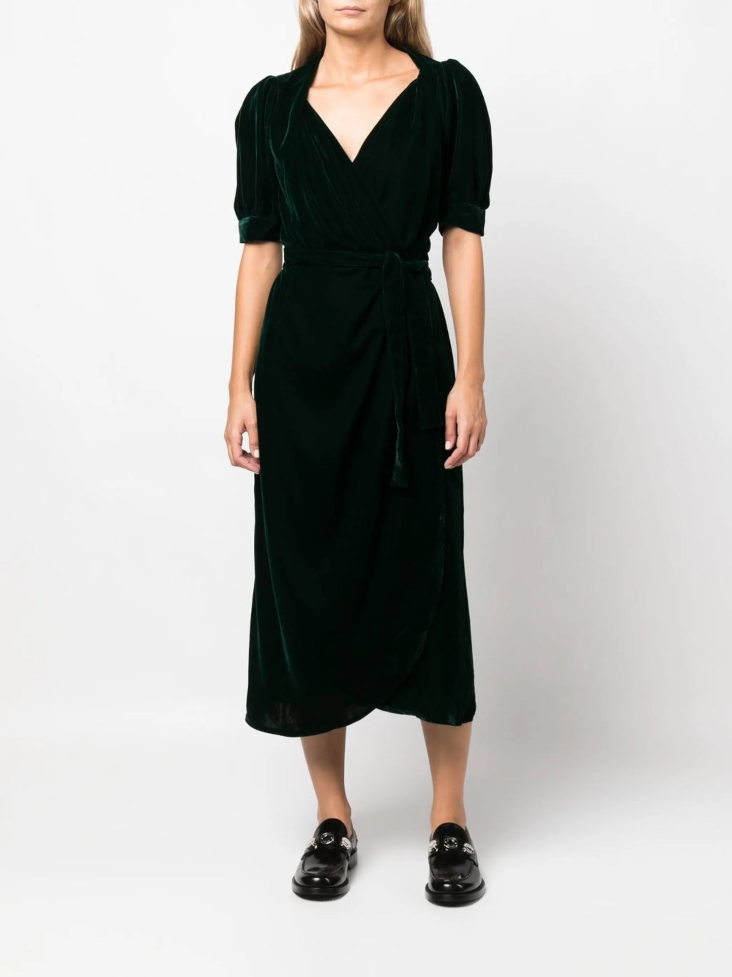 velvet wrap dress