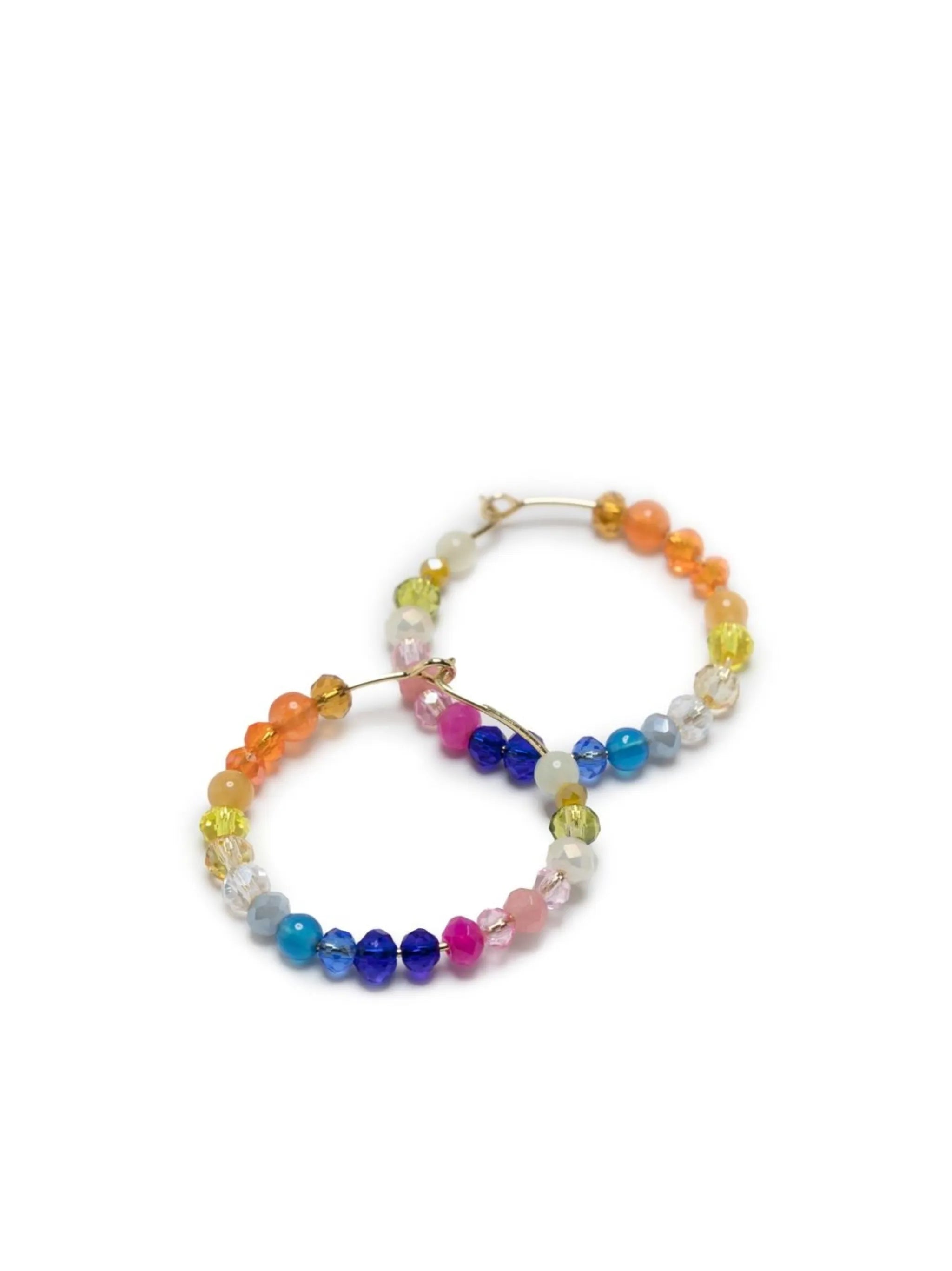 bead-detail hoop earrings