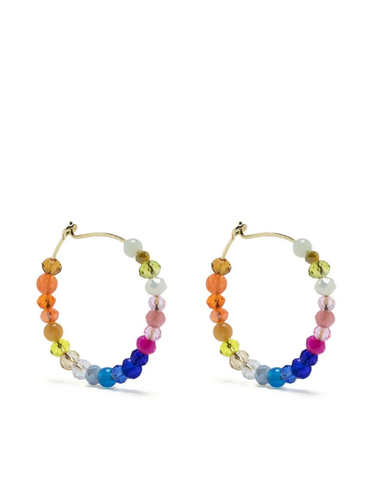 bead-detail hoop earrings