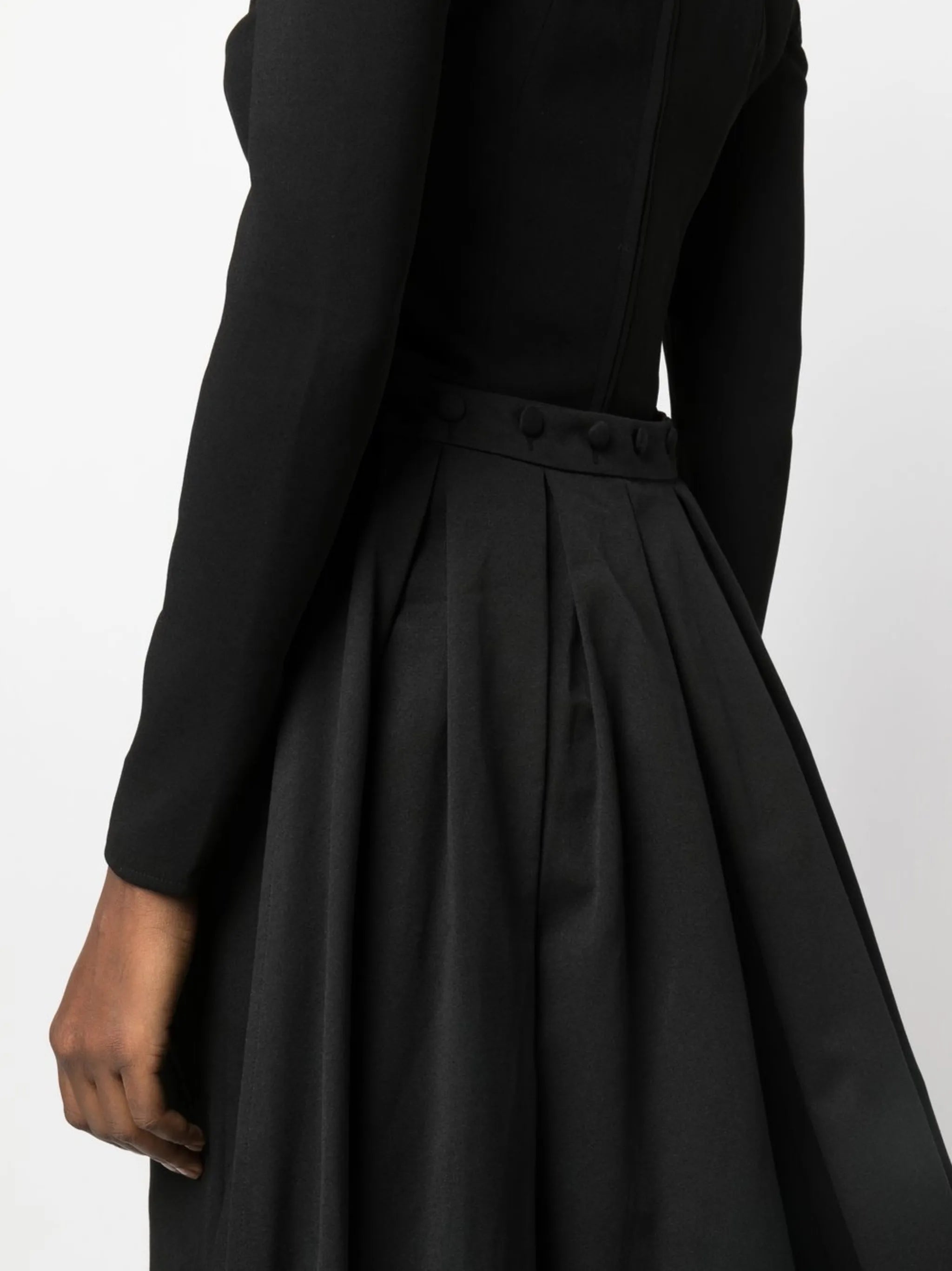 Prunella box-pleat skirt
