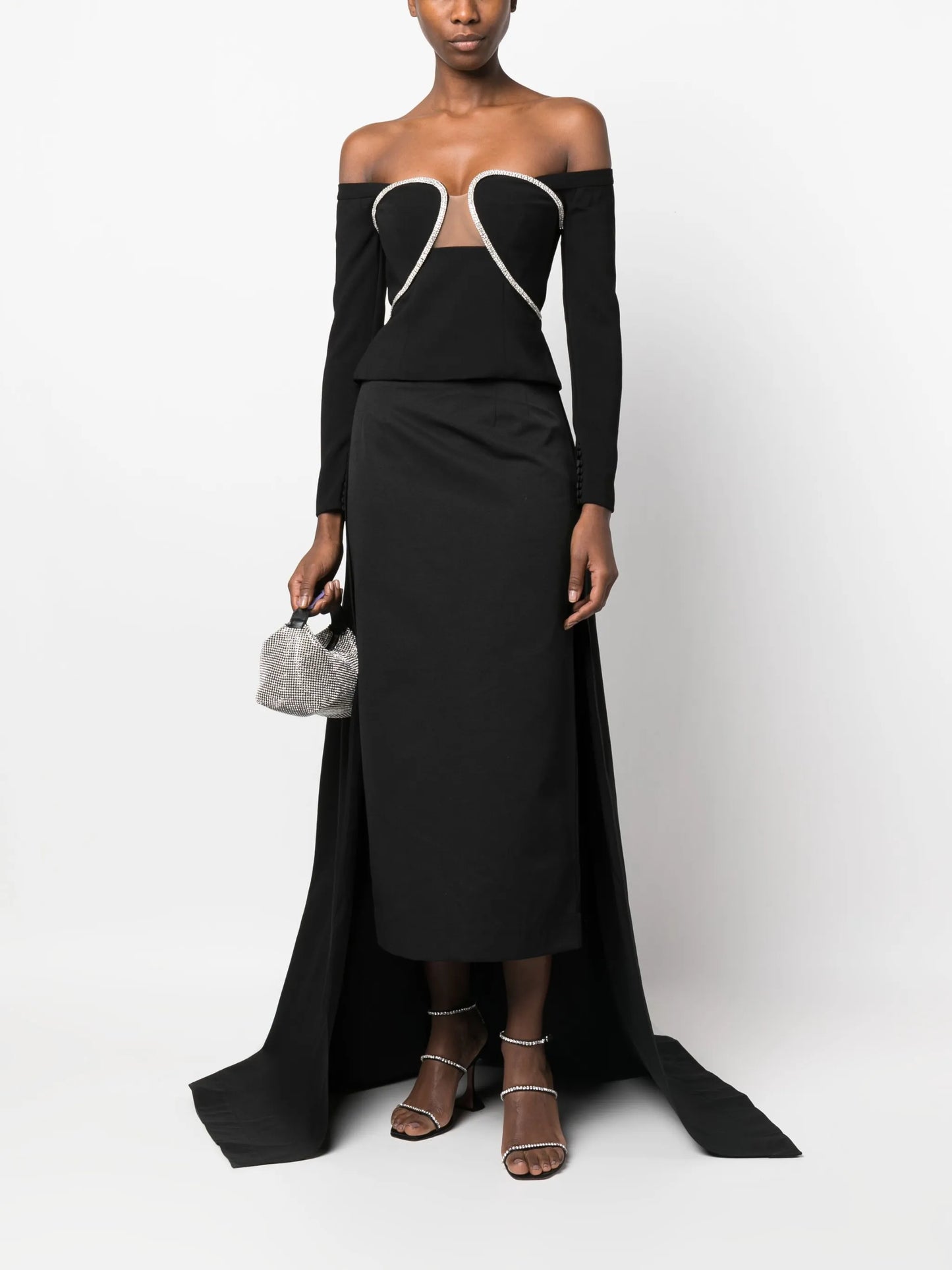 Prunella box-pleat skirt