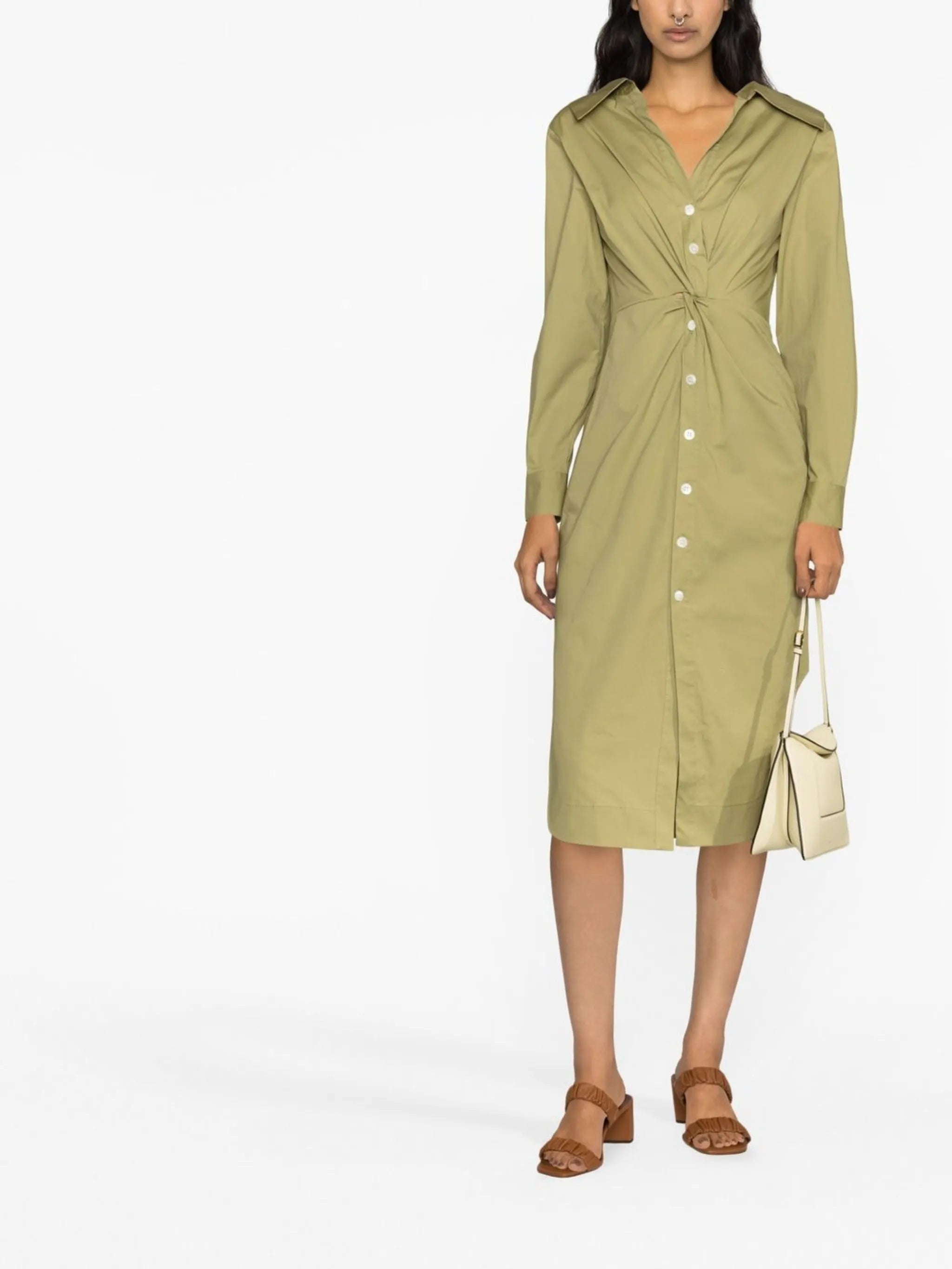 twist-front shirtdress