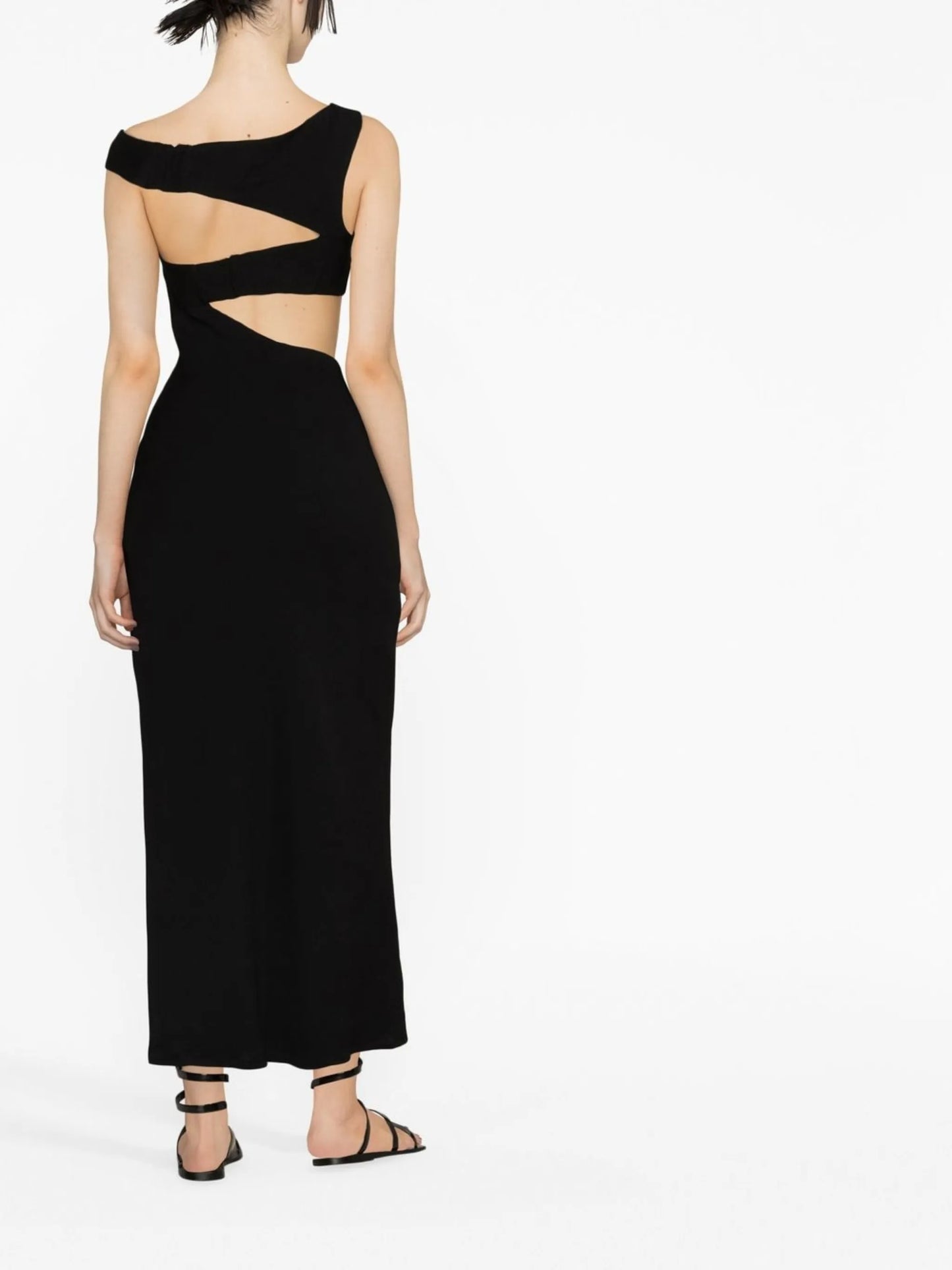 Prismatic asymmetric maxi dress