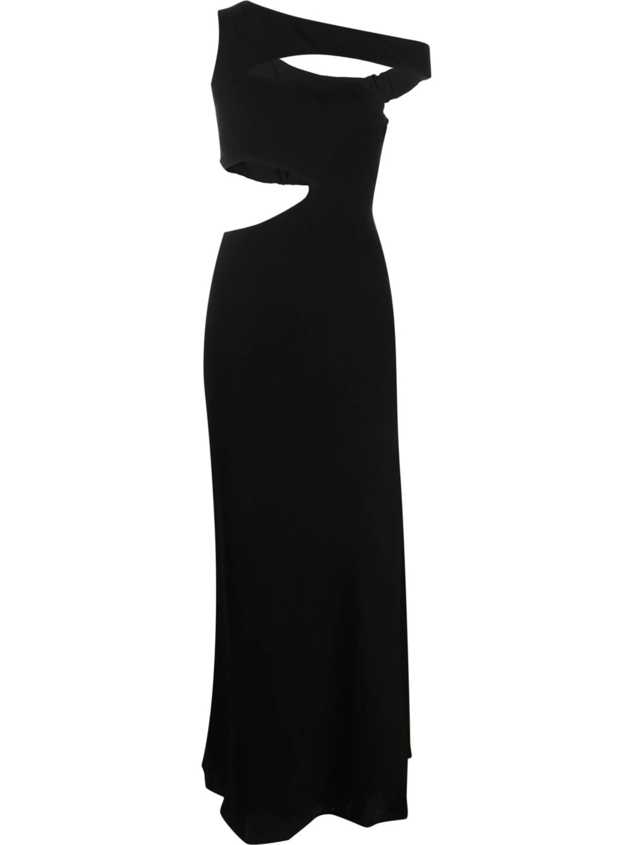 Prismatic asymmetric maxi dress