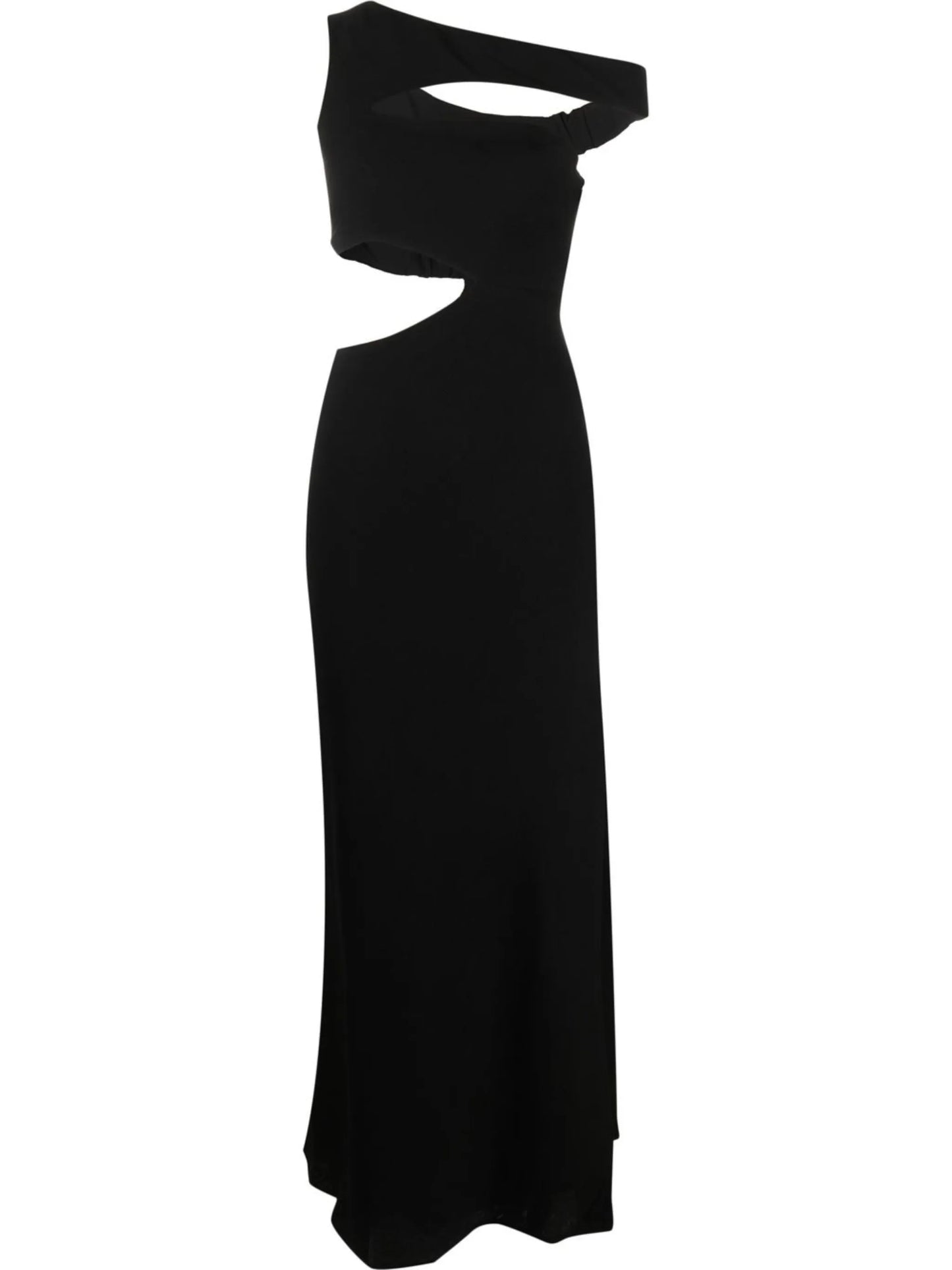 Prismatic asymmetric maxi dress