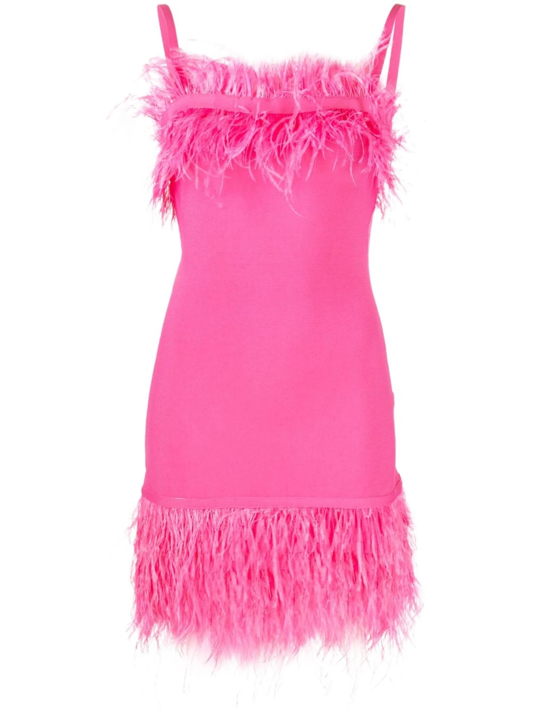 feather-trim minidress