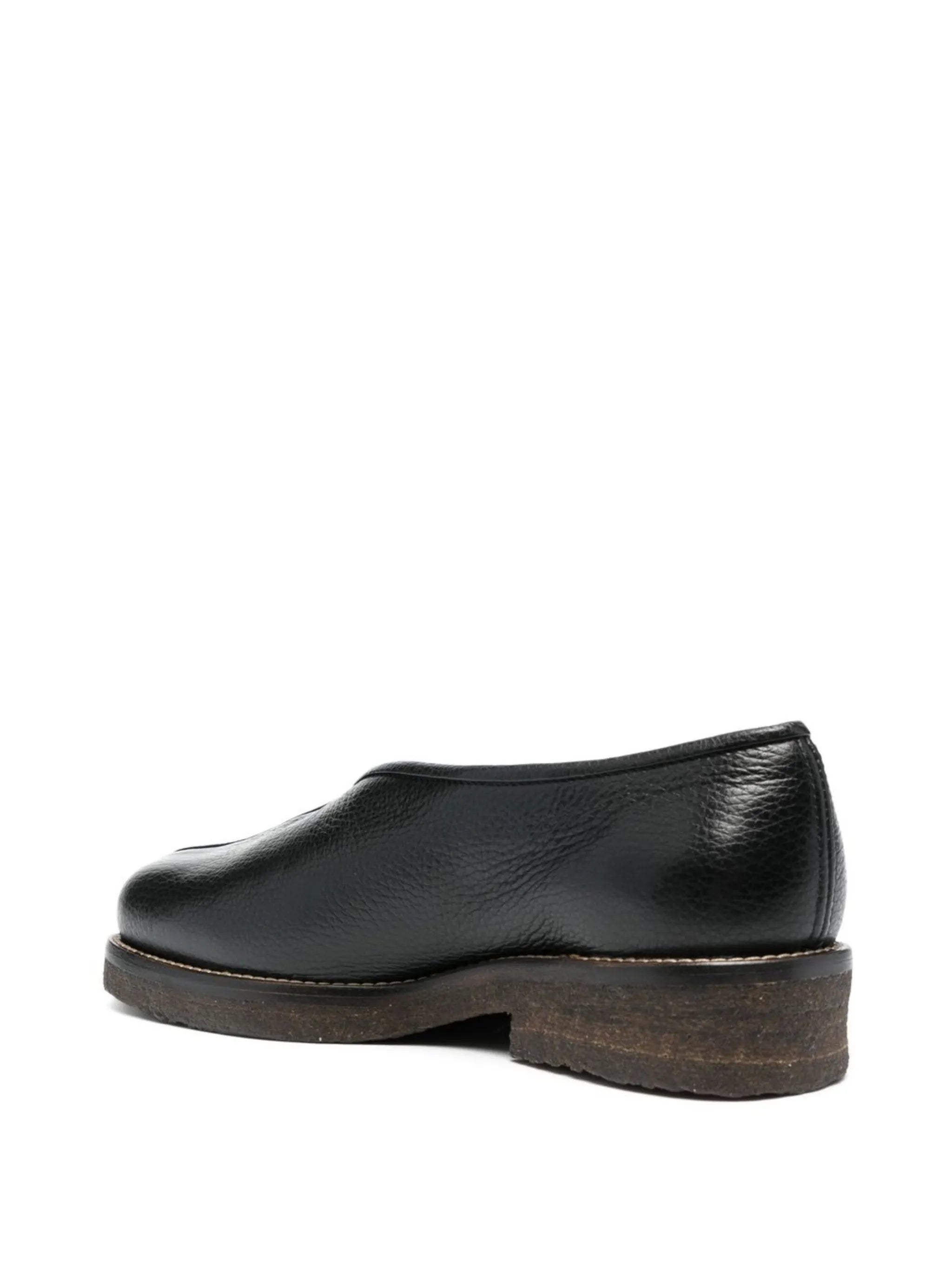 pebbled cropped loafers