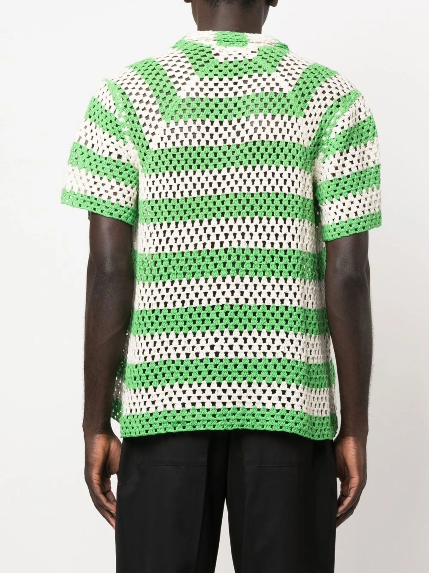 interwoven striped short-sleeve shirt