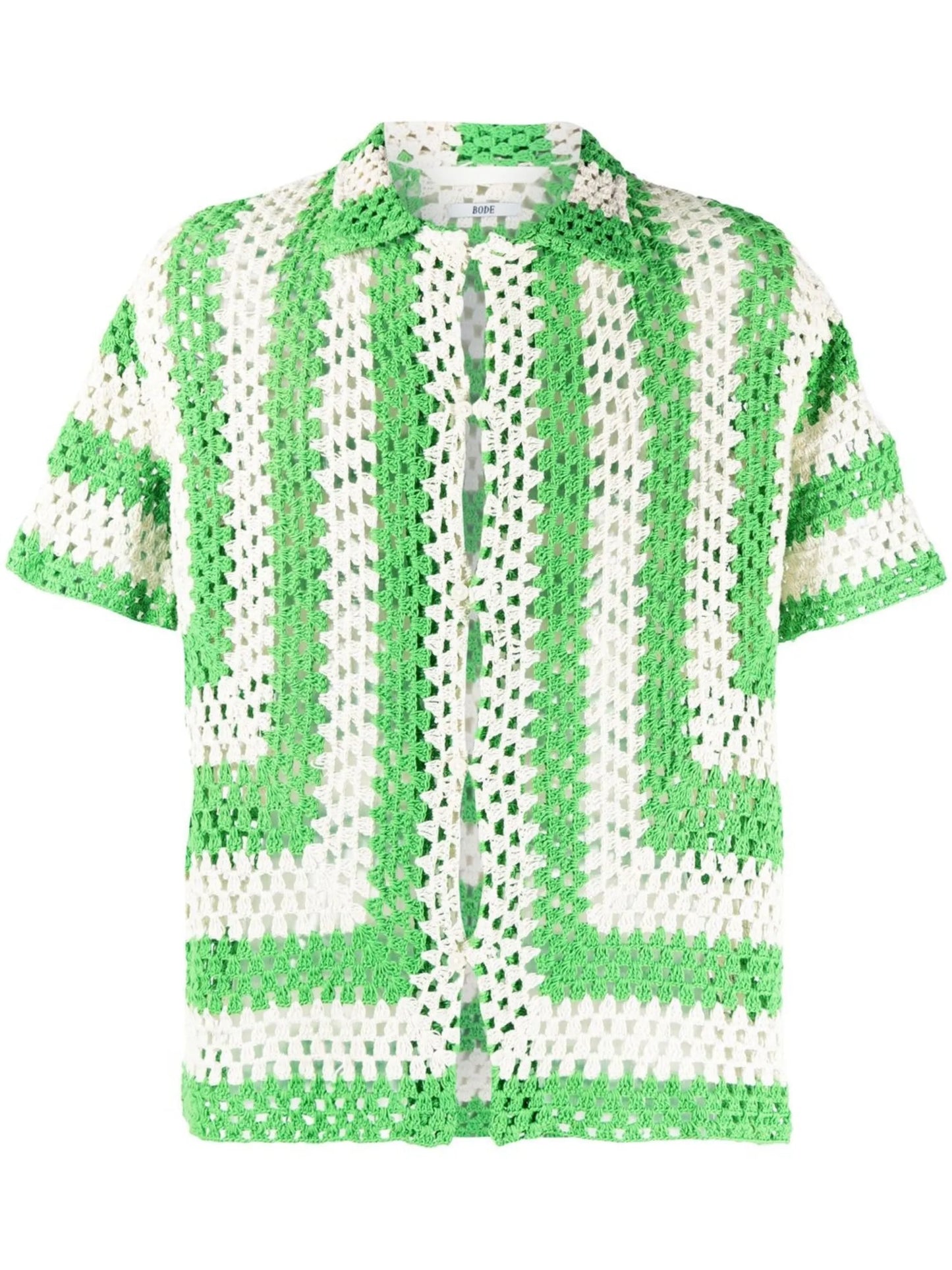 interwoven striped short-sleeve shirt