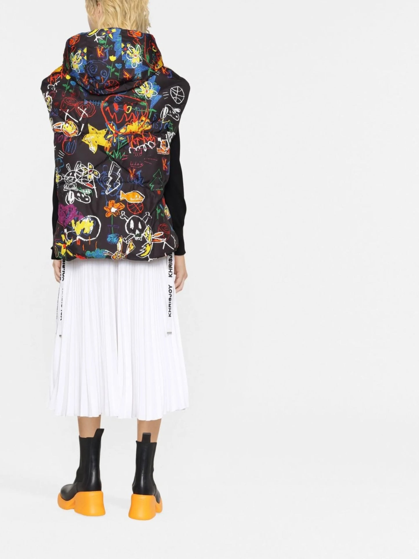 graphic-print sleeveless jacket