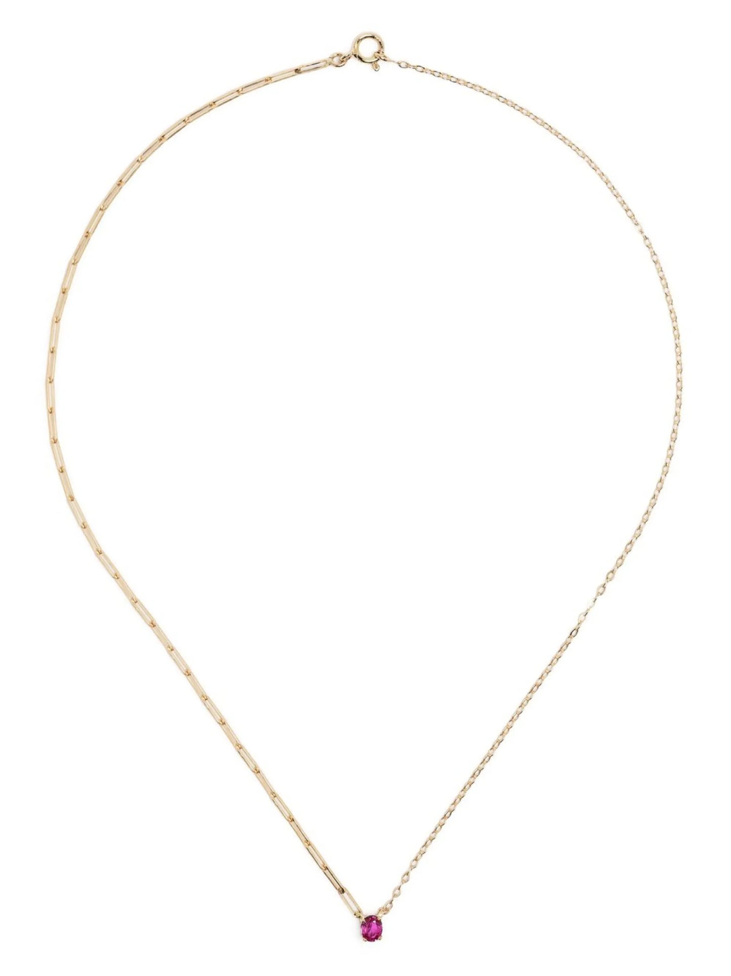 18kt yellow gold Solitaire ruby necklace