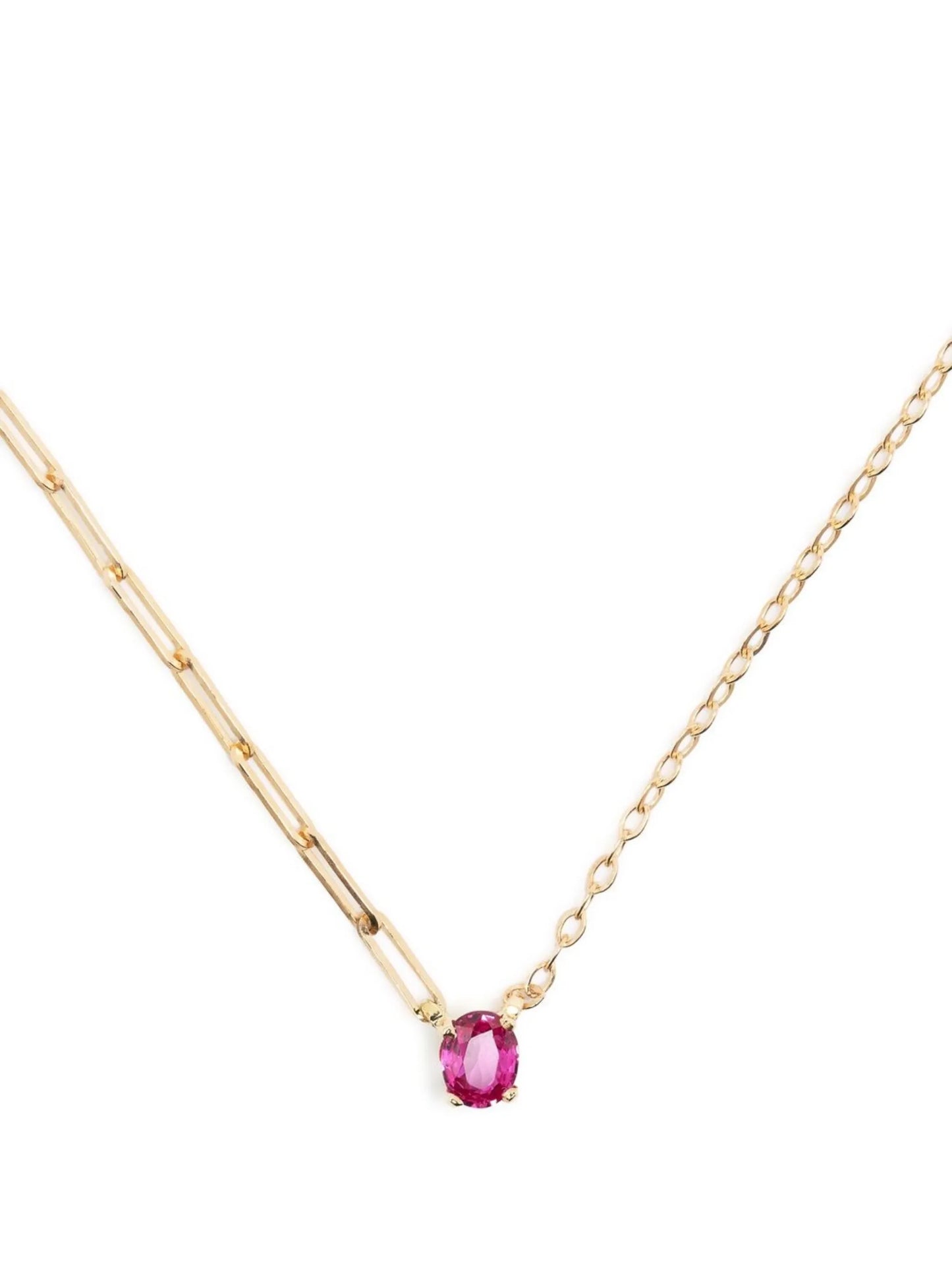 18kt yellow gold Solitaire ruby necklace