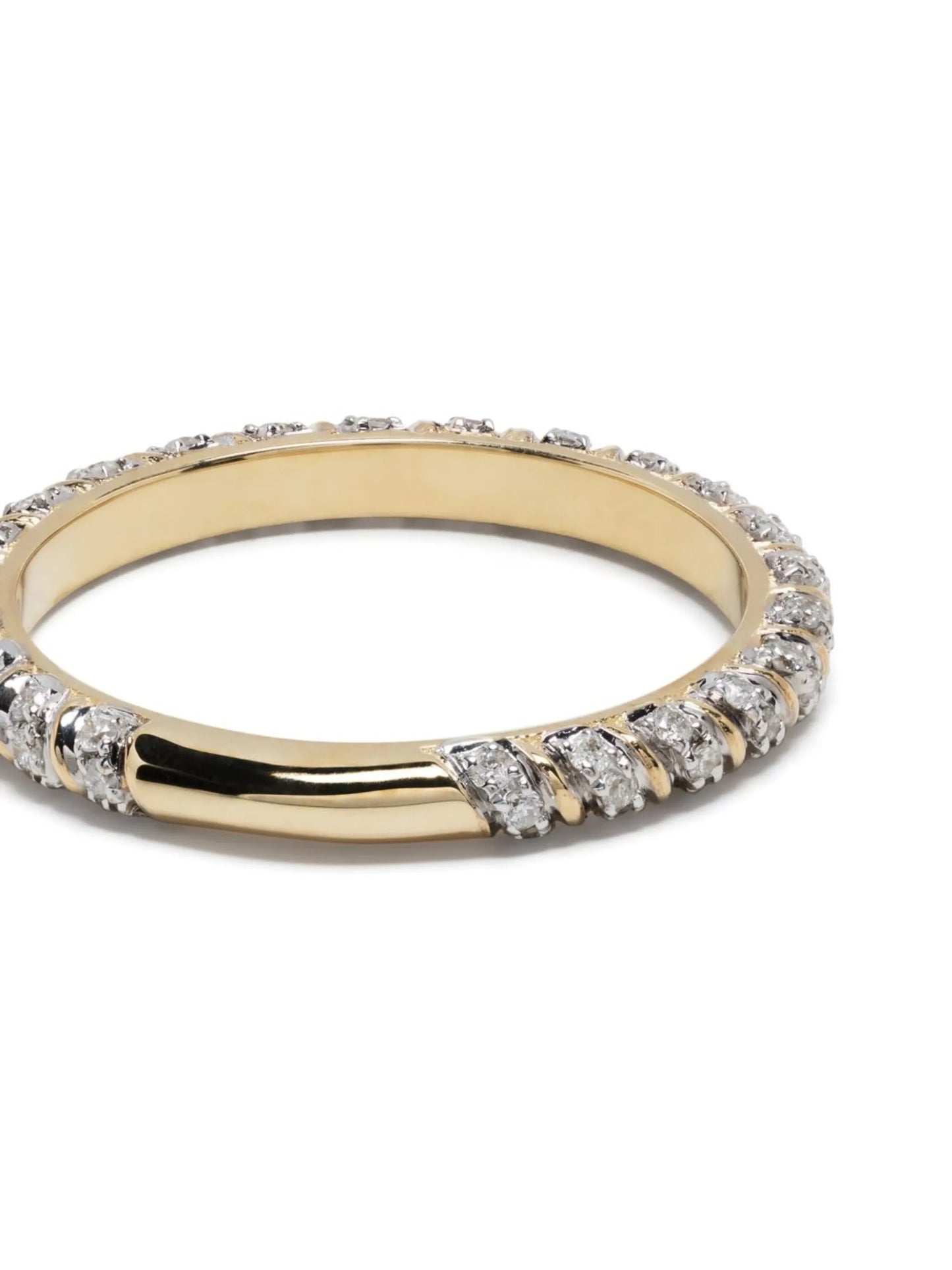 9kt yellow gold Mini Torsade diamond ring