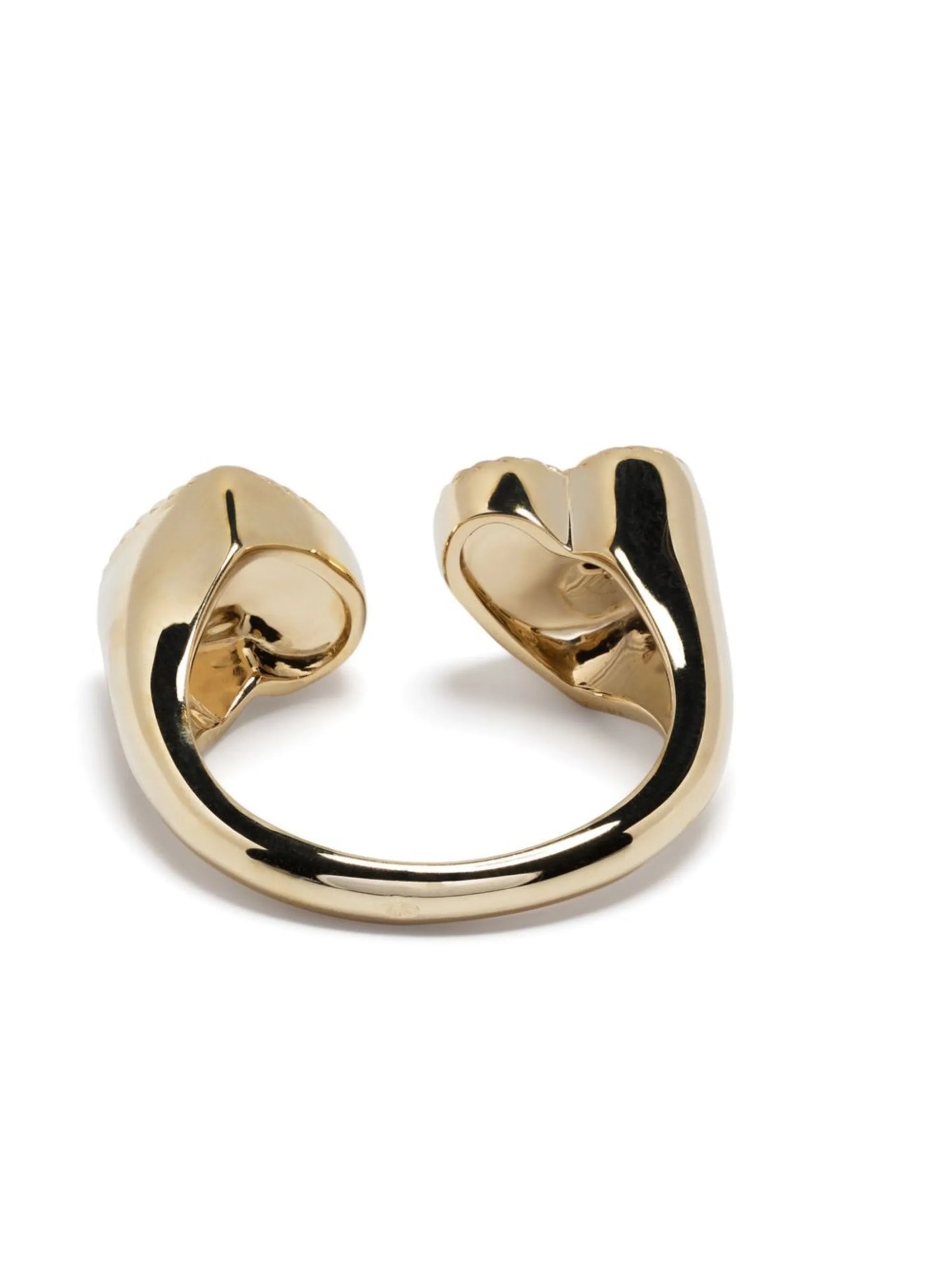 9kt yellow gold Toi & Moi malachite ring
