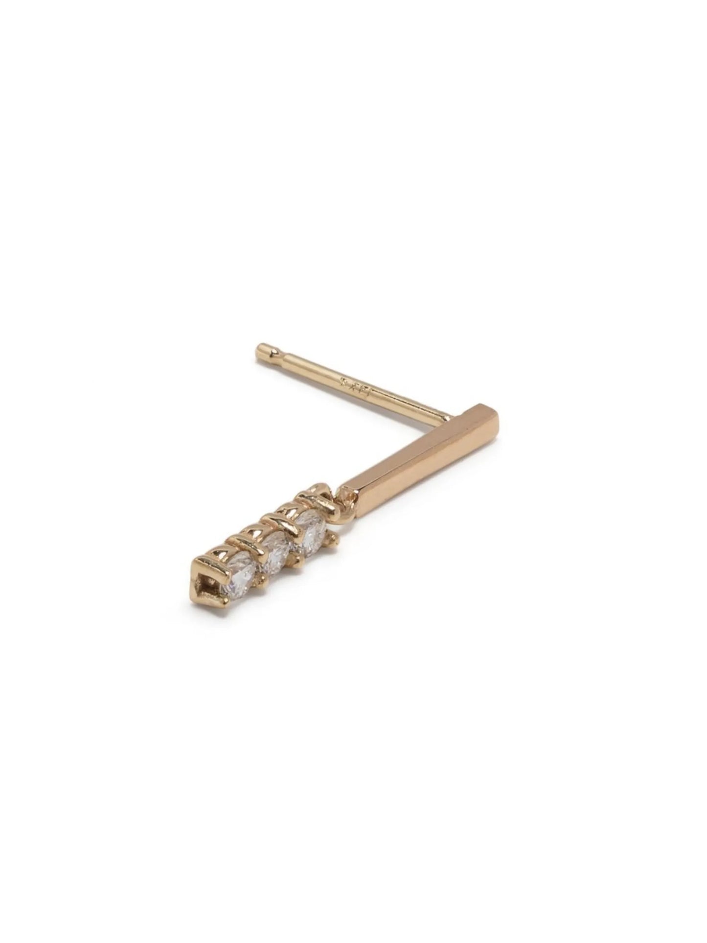 14kt yellow gold Bar diamond drop earrings
