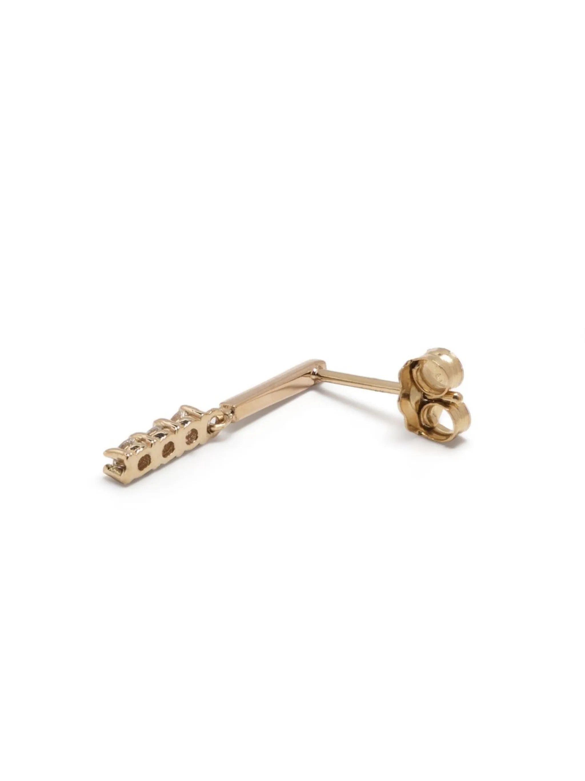 14kt yellow gold Bar diamond drop earrings