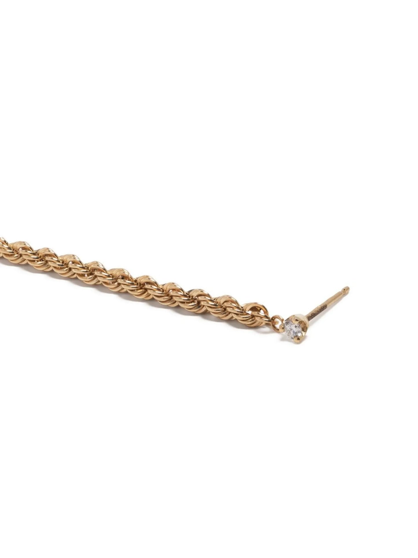 14kt yellow gold Rope Chain diamond hoop earrings