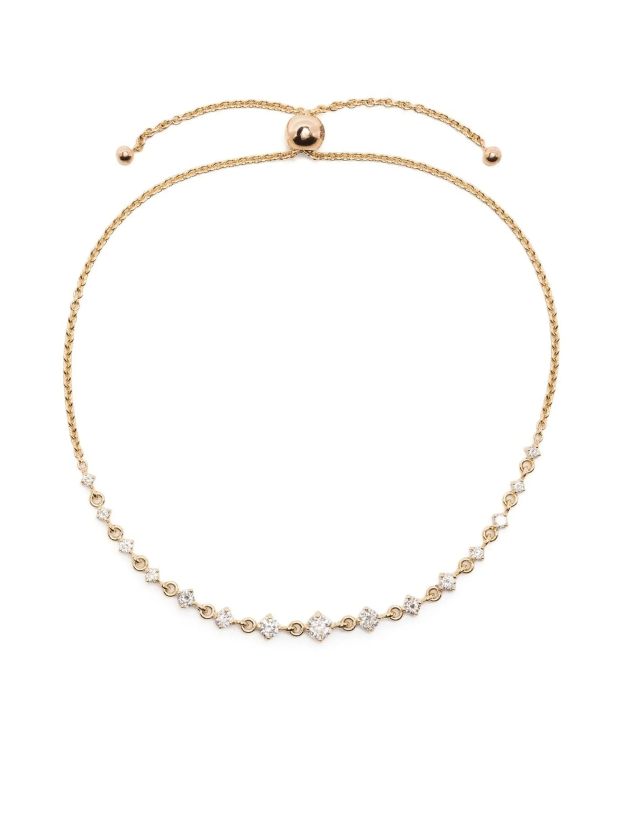 14kt yellow gold diamond bolo bracelet