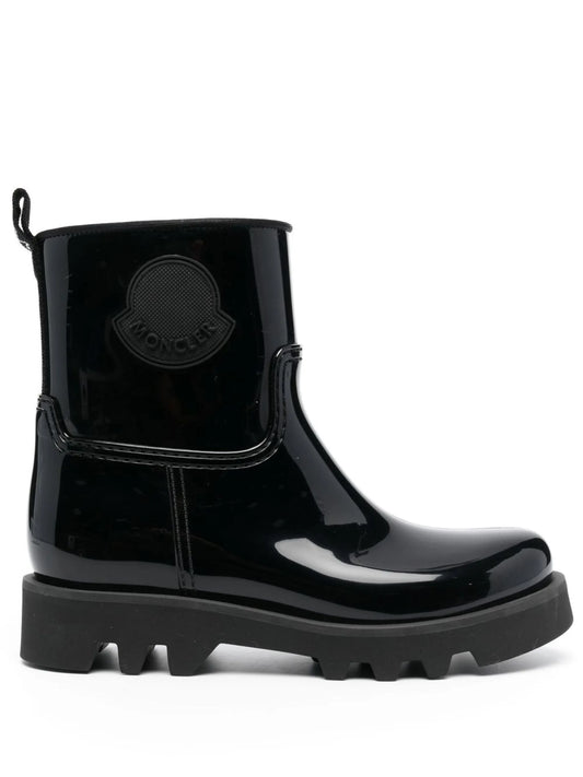 high-shine ankle boots