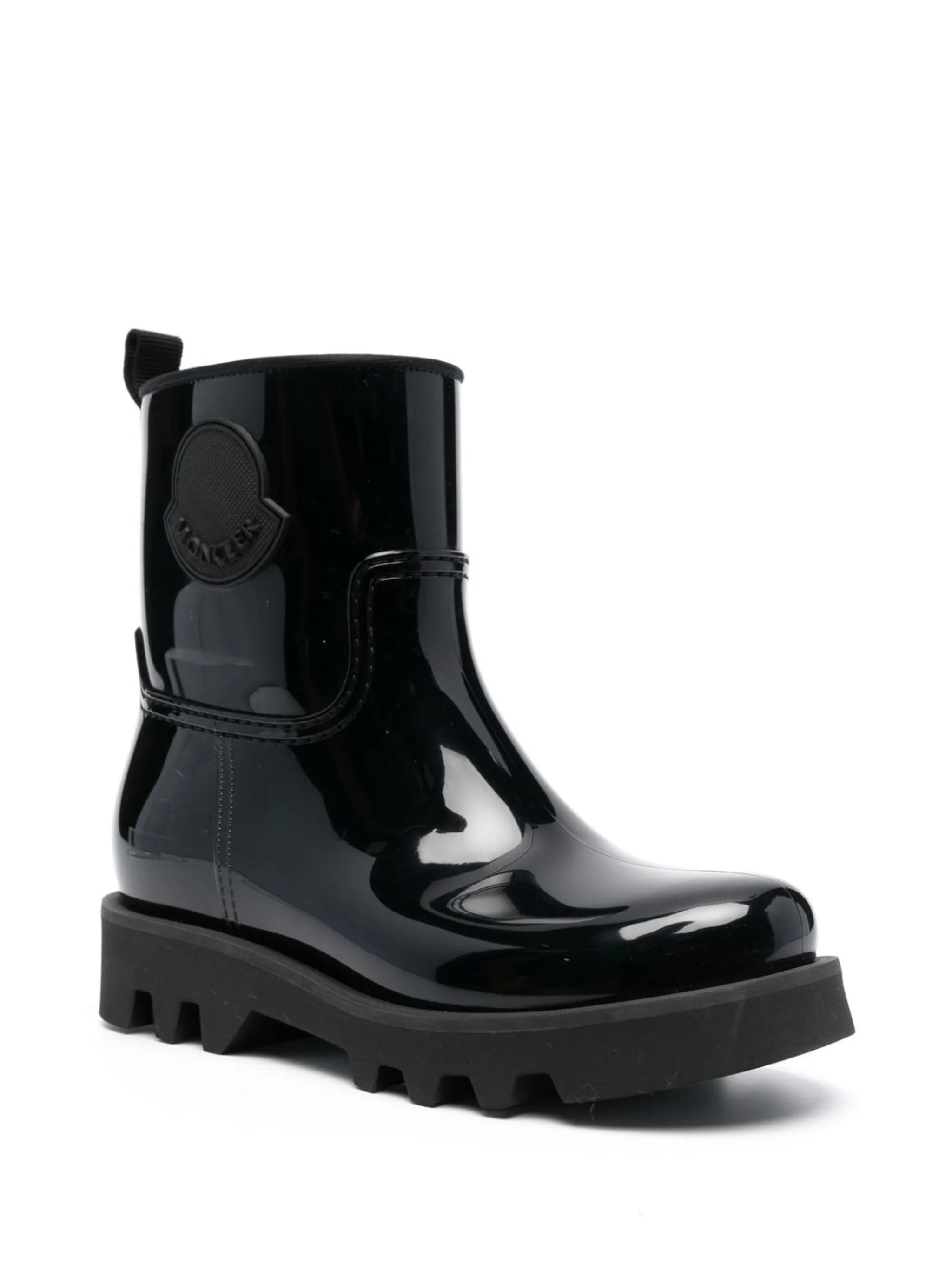 high-shine ankle boots