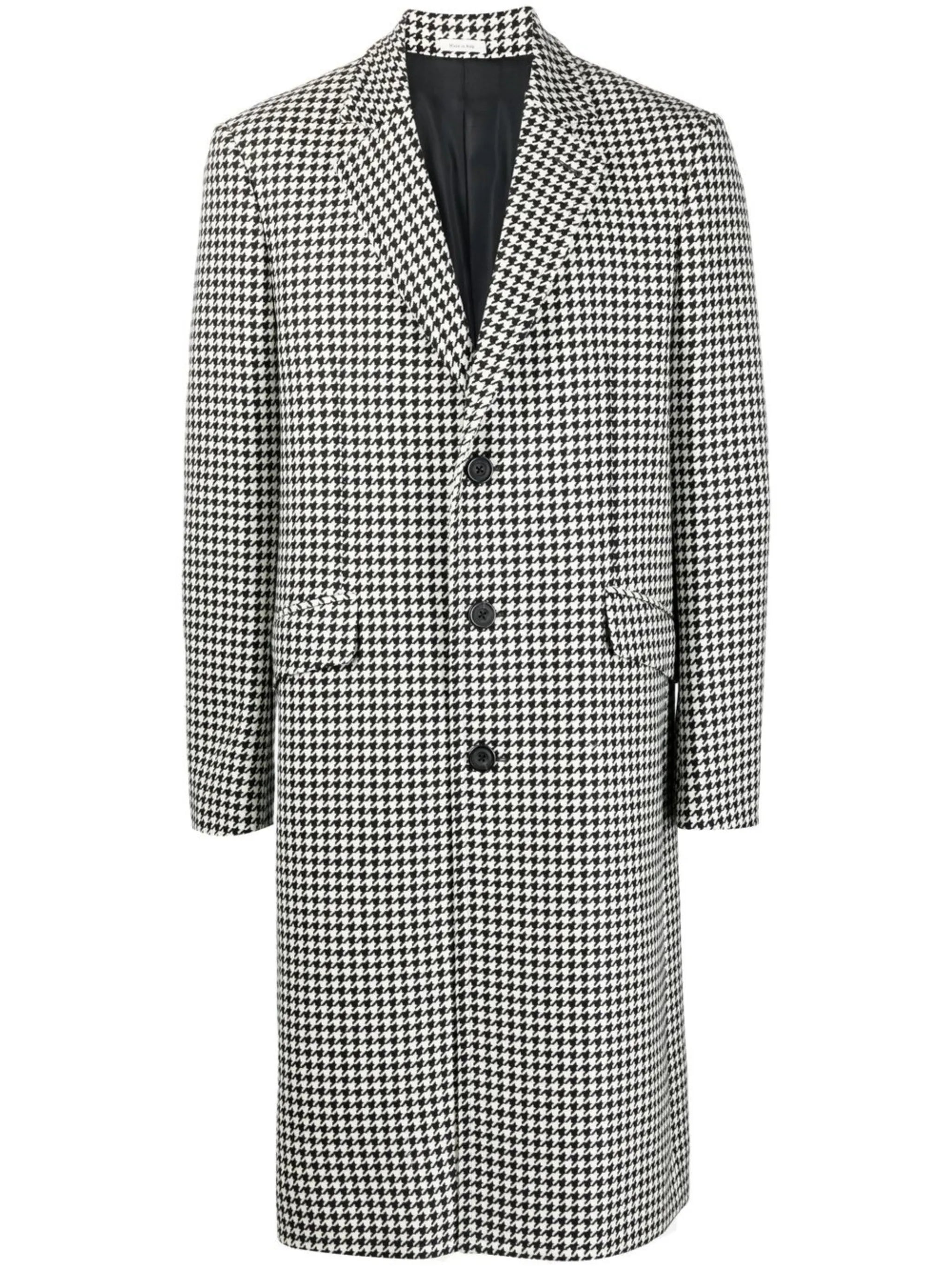 houndstooth single-breasted coat