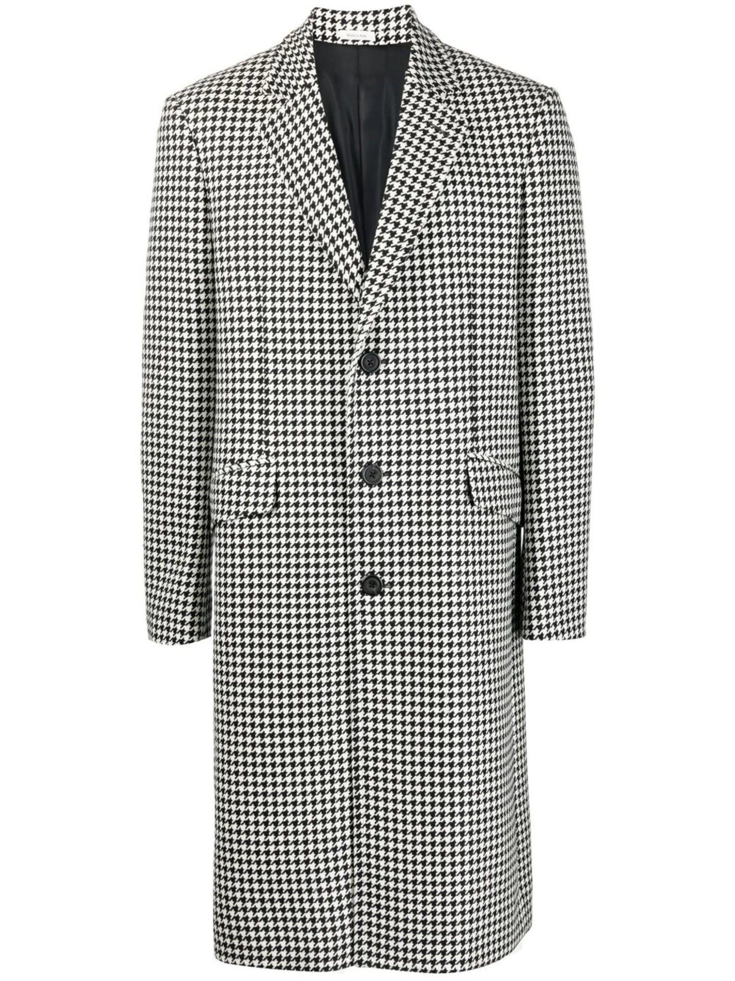 houndstooth single-breasted coat
