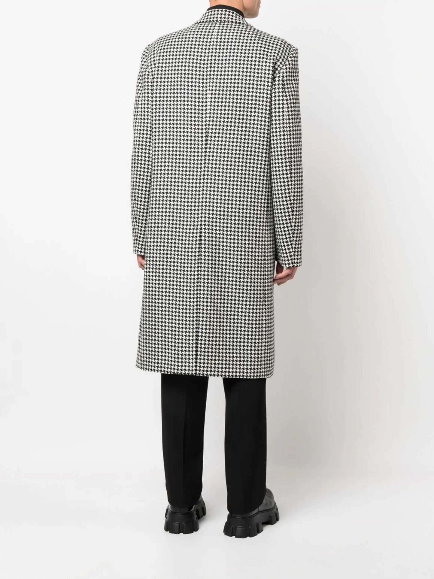 houndstooth single-breasted coat