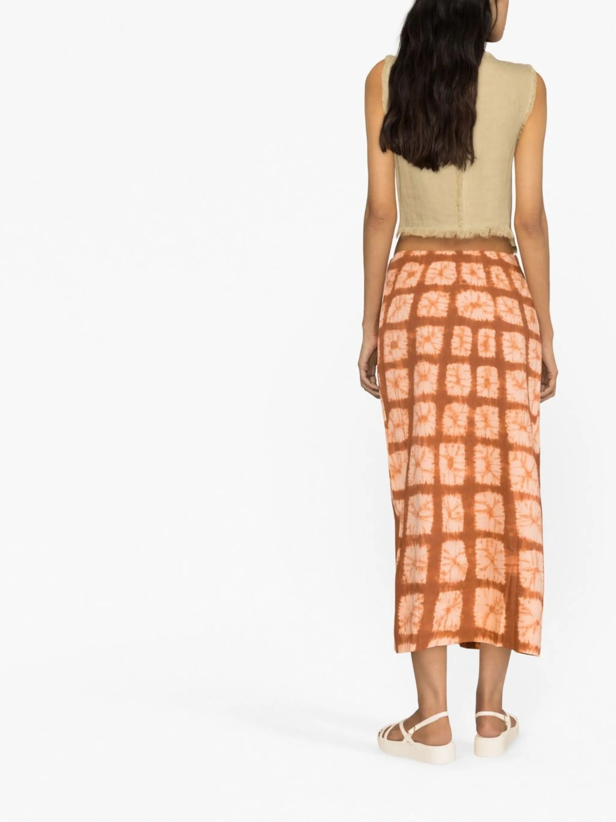 Ember drape-detail midi skirt