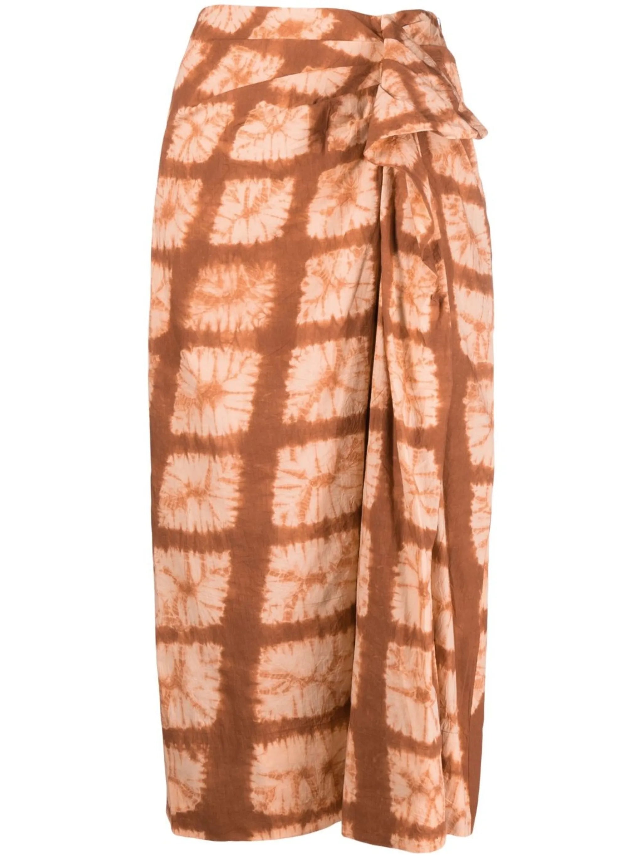 Ember drape-detail midi skirt