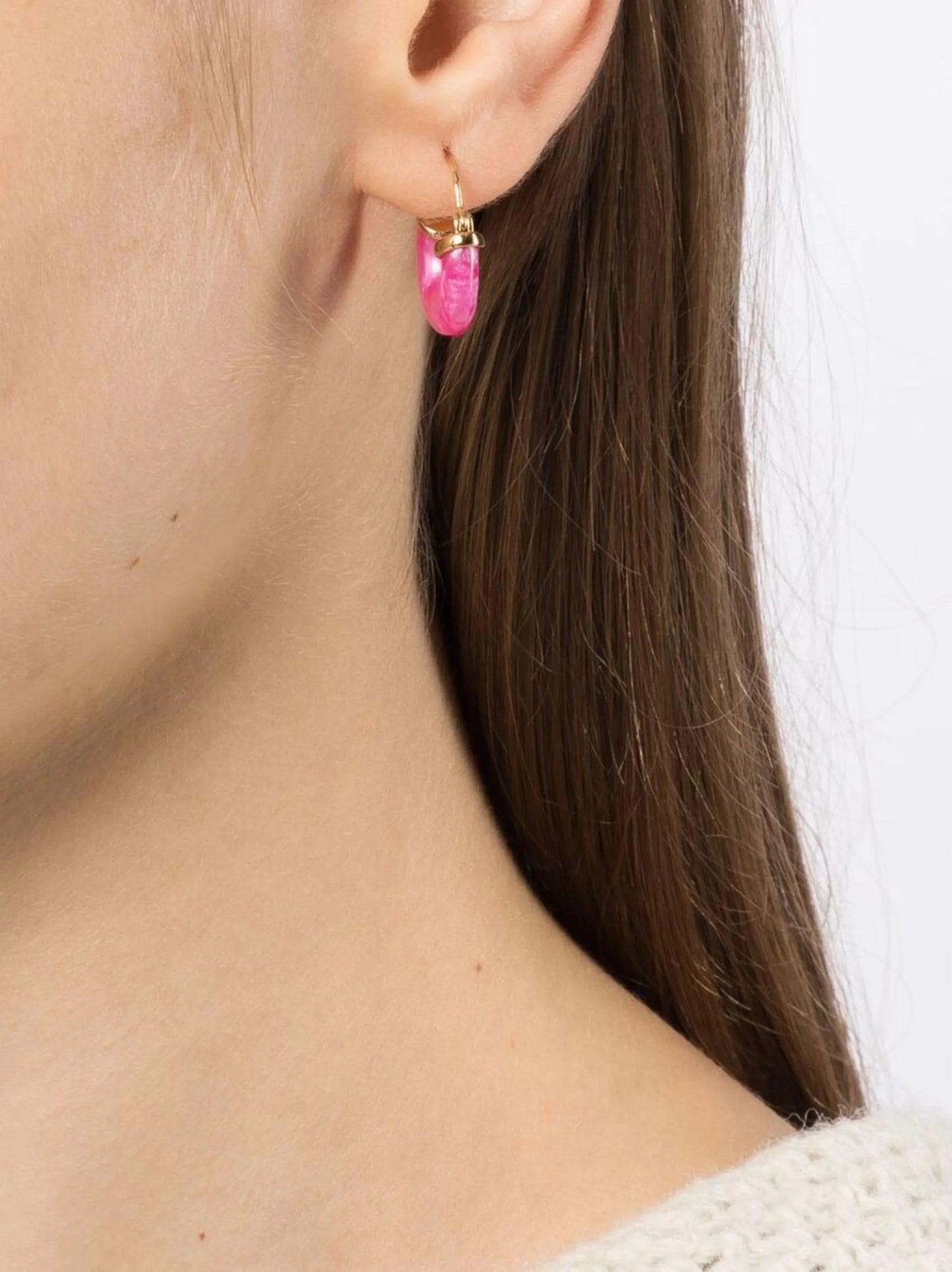 stone-detail hoop earrings