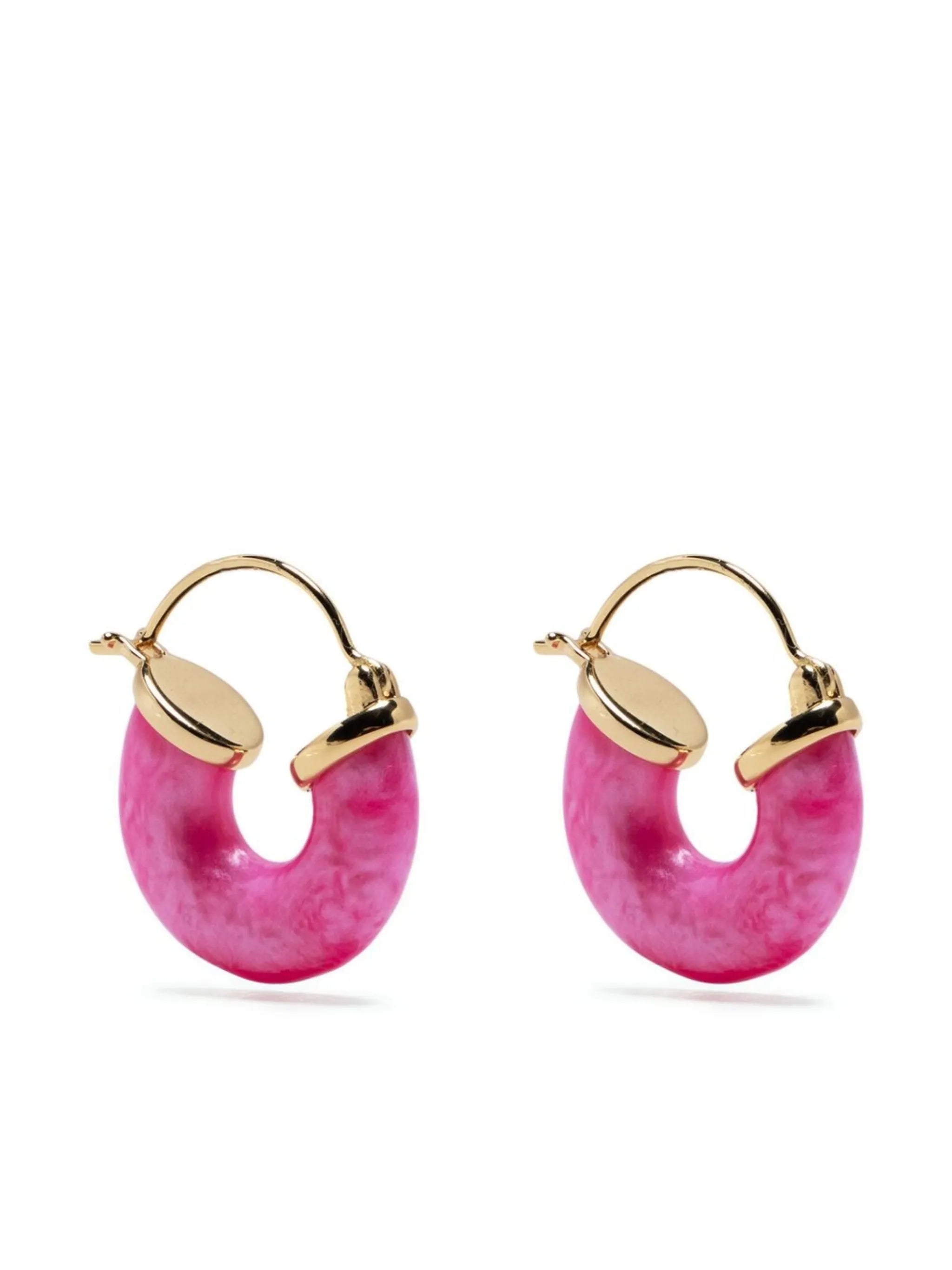 stone-detail hoop earrings
