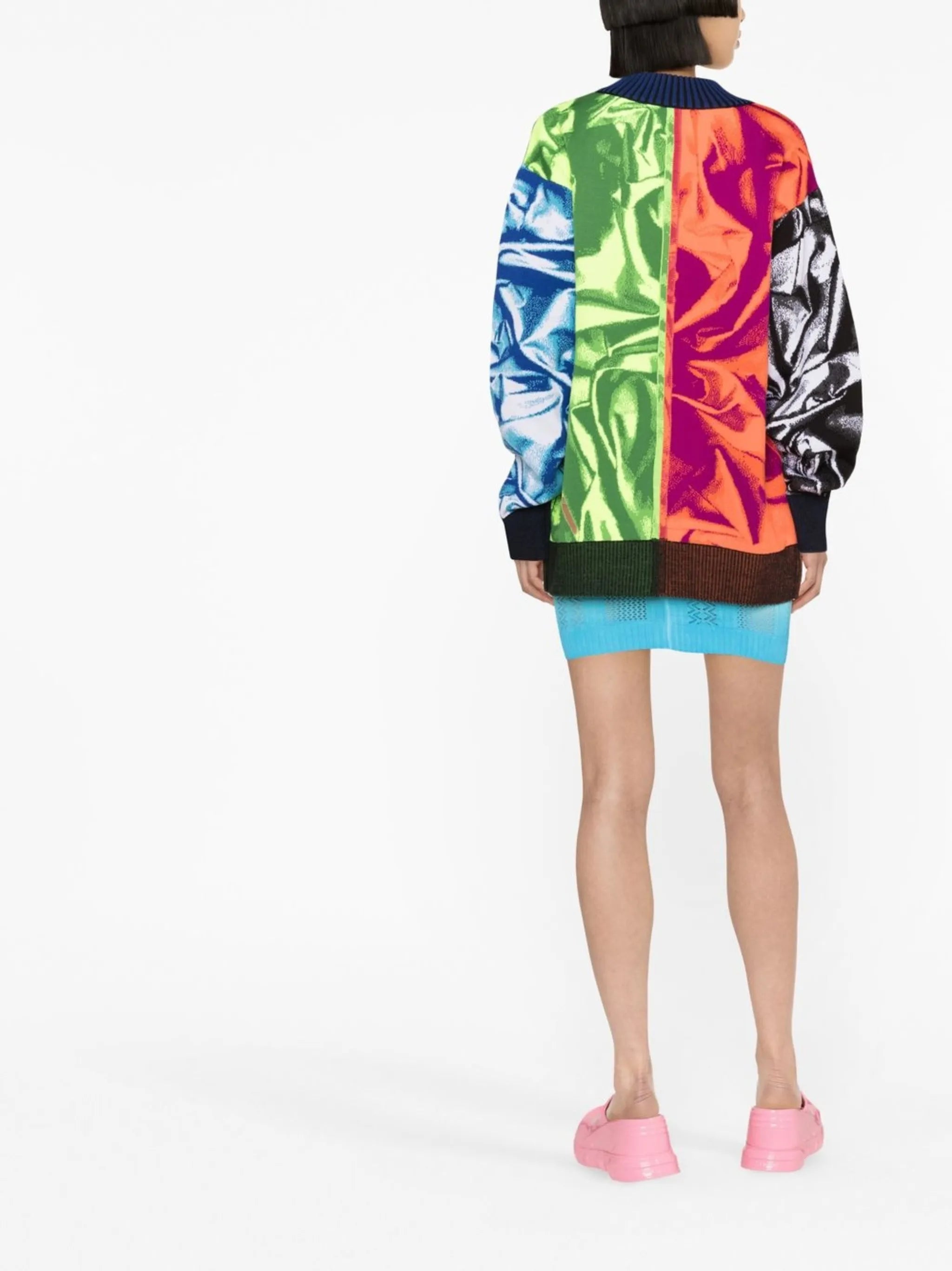 abstract-pattern print cardigan