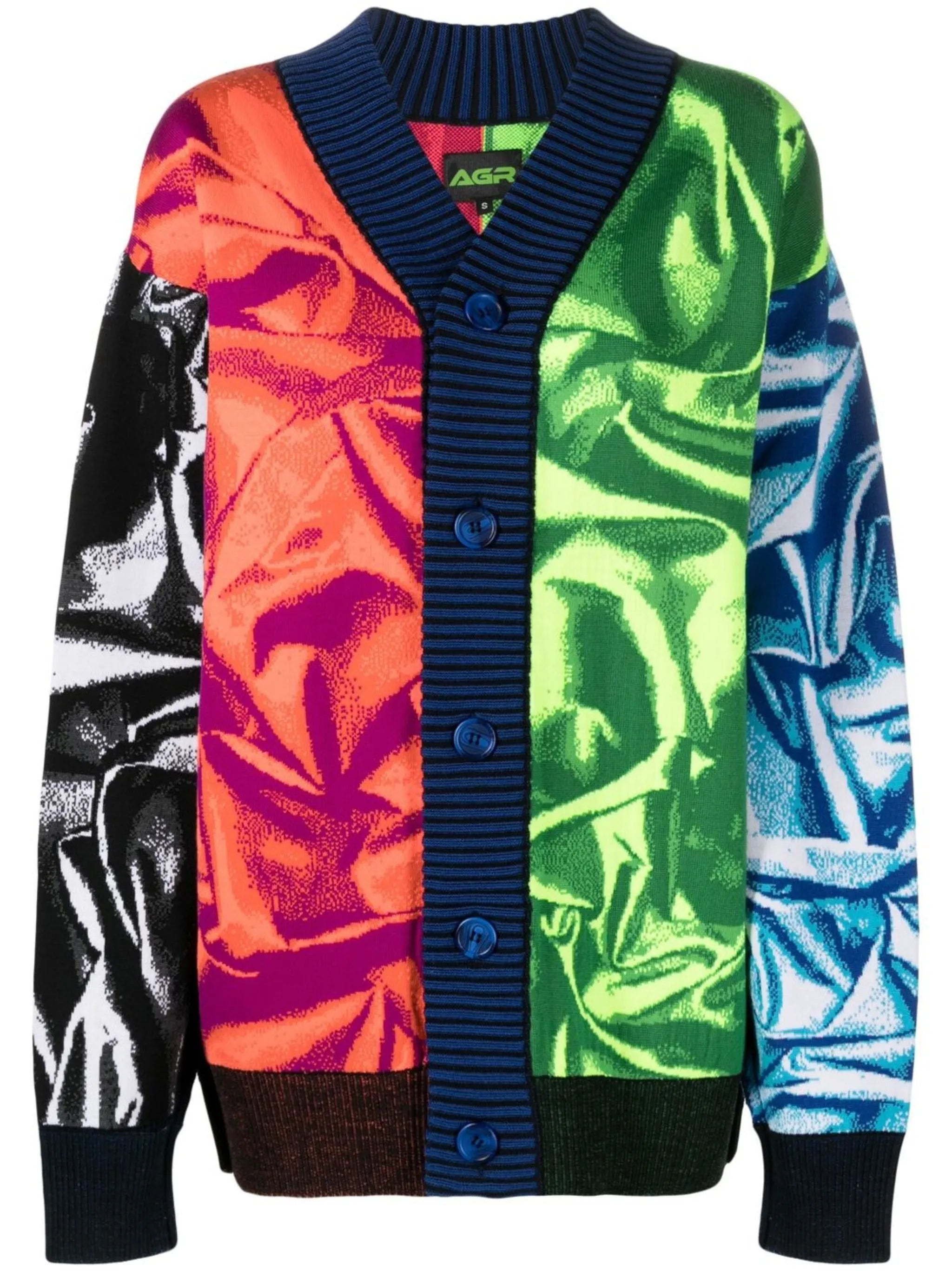 abstract-pattern print cardigan
