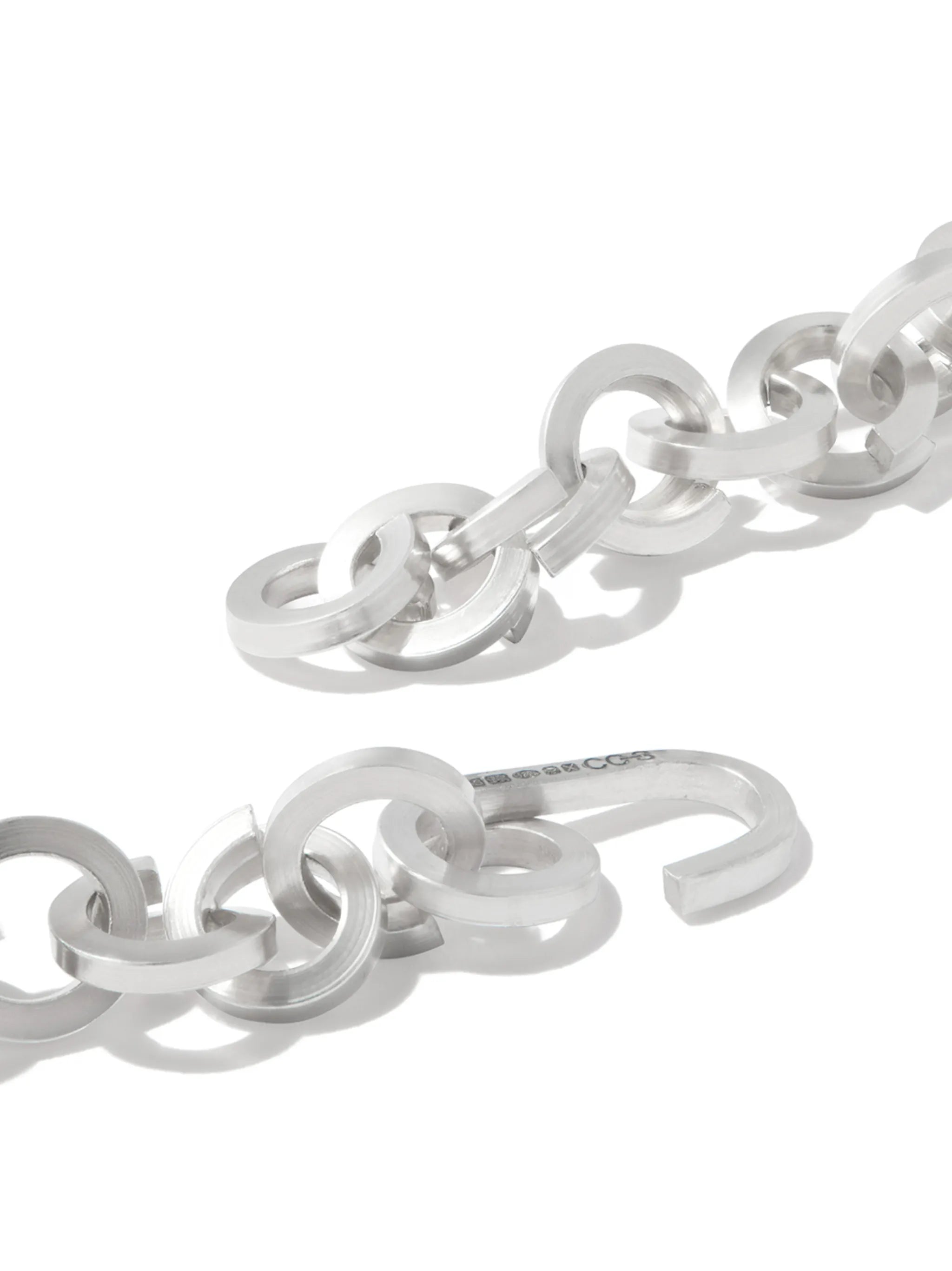 sterling silver chain-link necklace