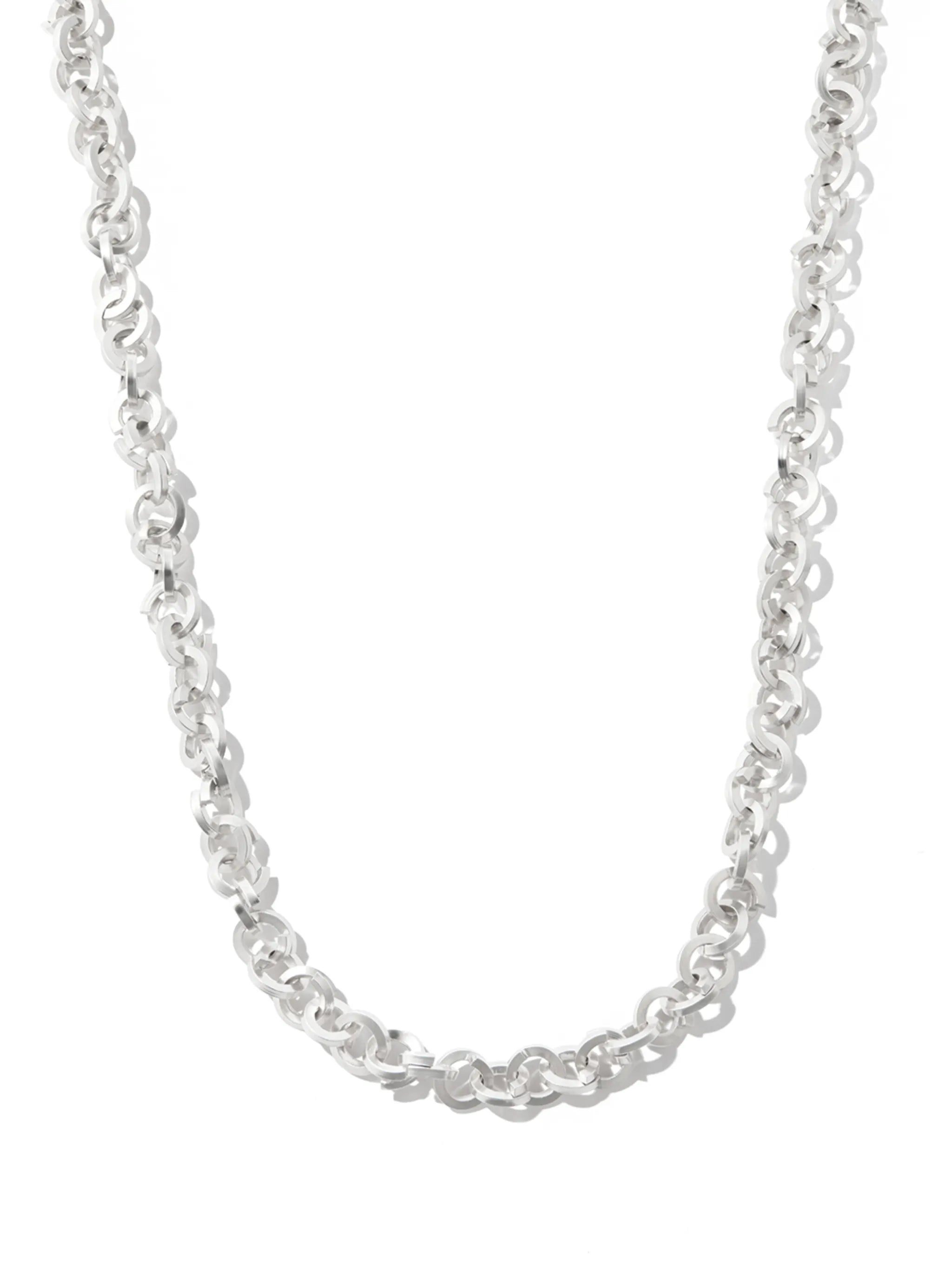 sterling silver chain-link necklace