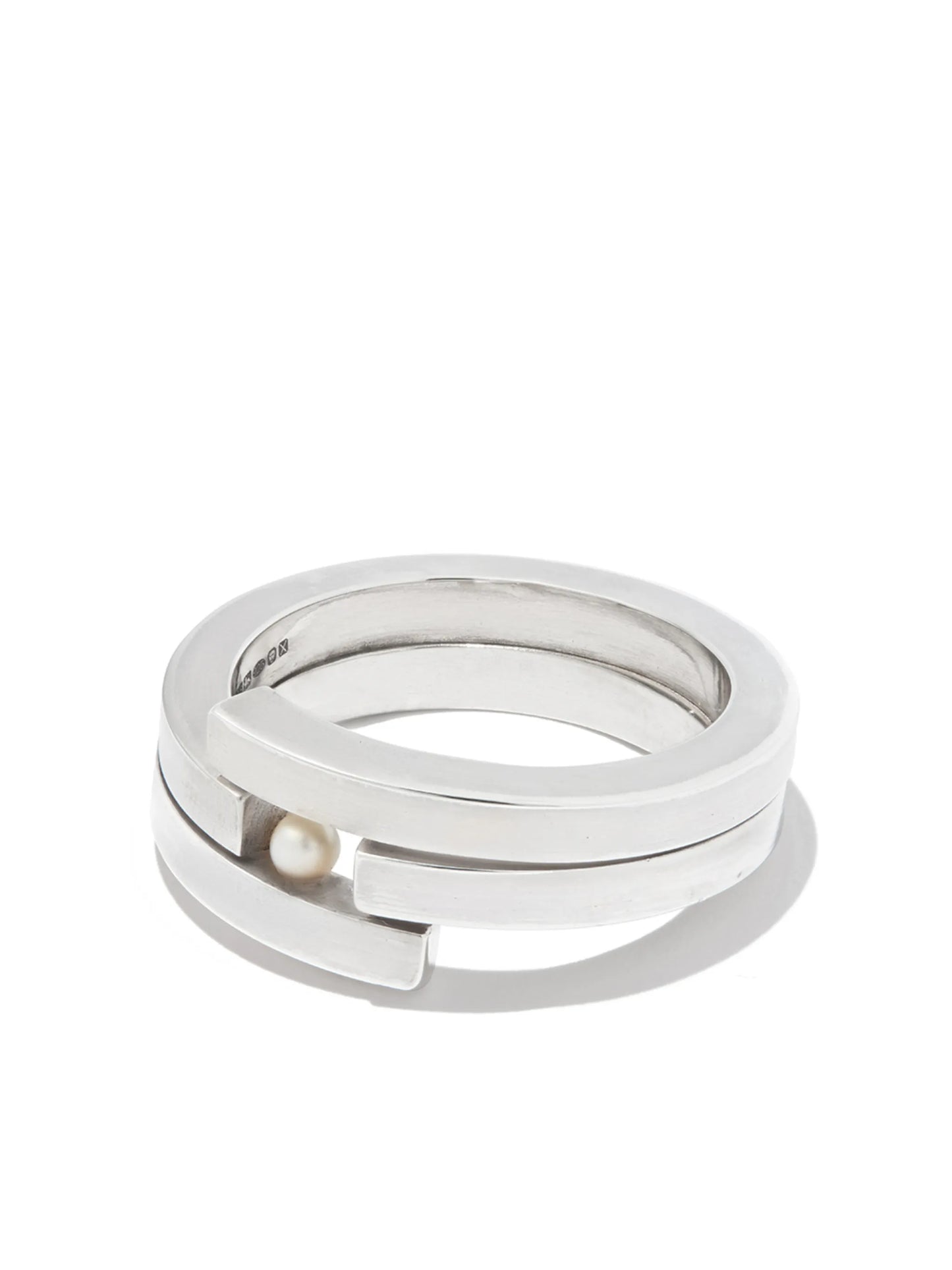 sterling silver pearl ring