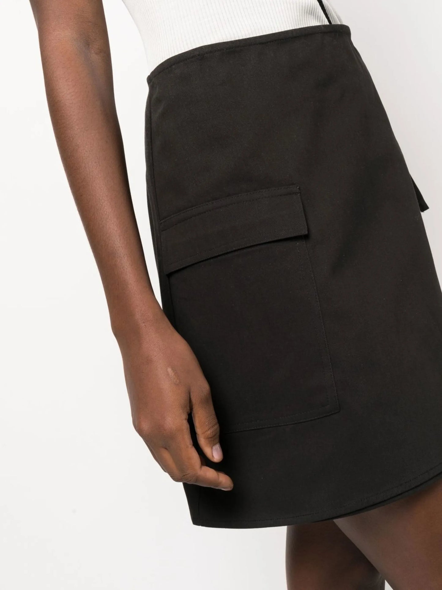 high-waisted A-line skirt
