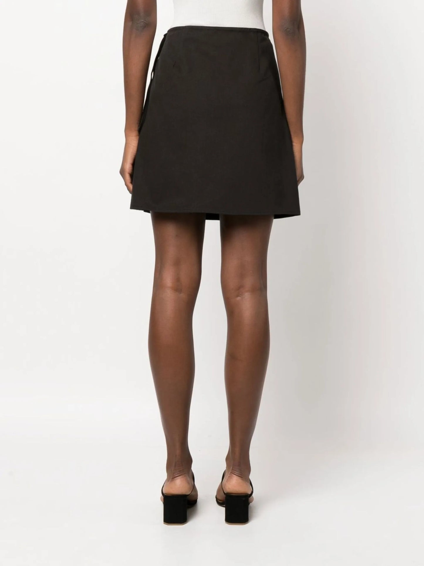 high-waisted A-line skirt